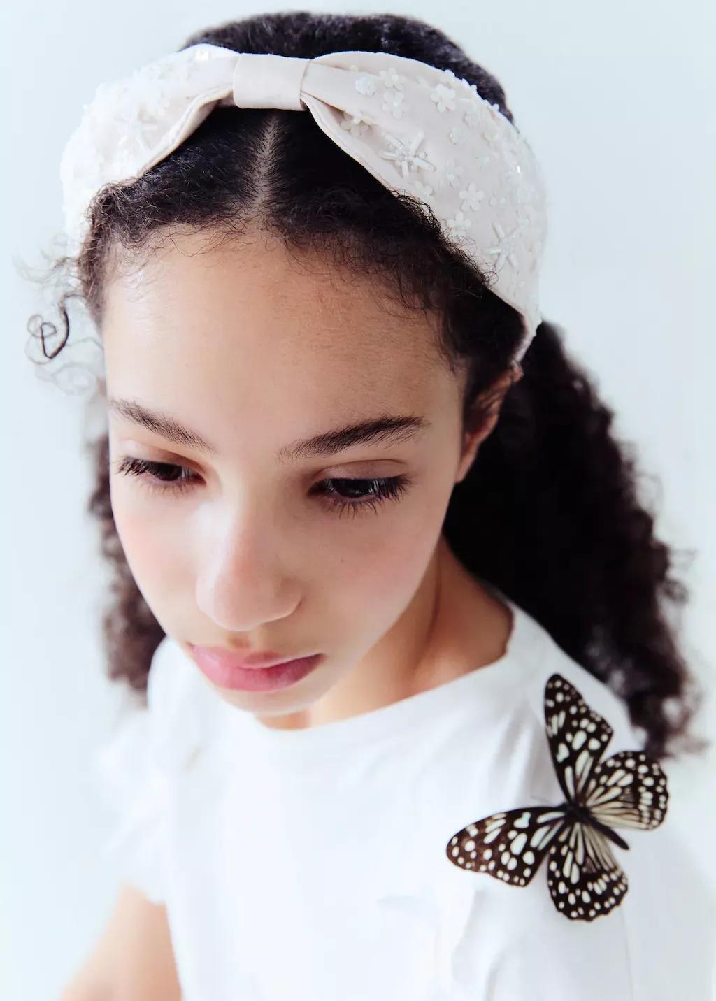 Pink Lt Pastel Faceted Crystal Hairband, Kids Girl, Light-Pastel Pink, large image number 1