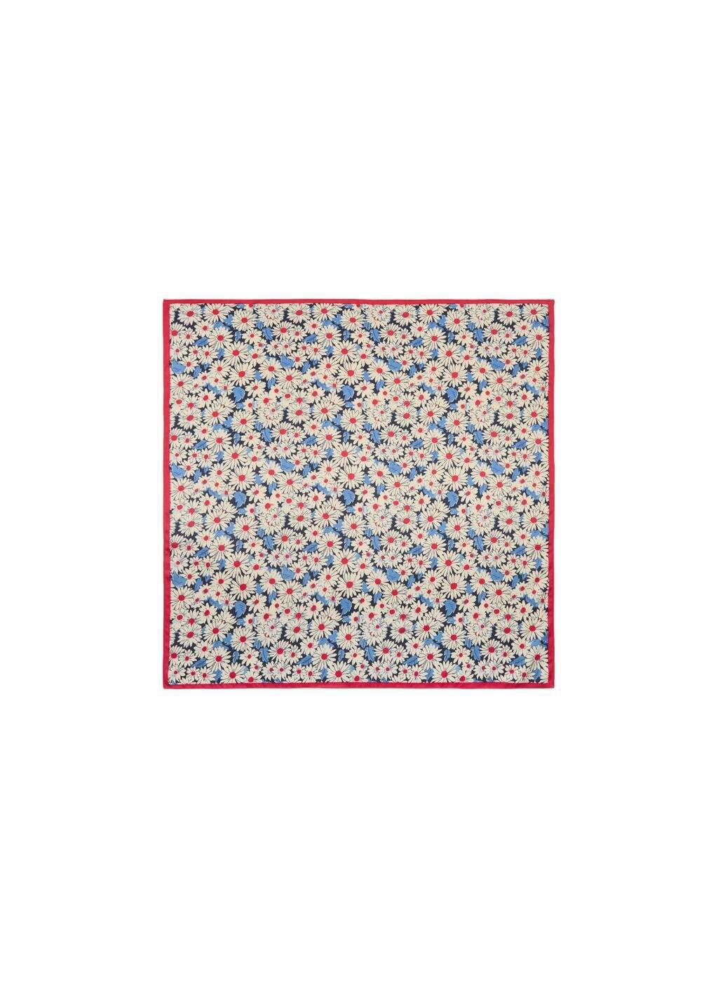 Red Floral-Print Scarf, 0201_70, large image number 2
