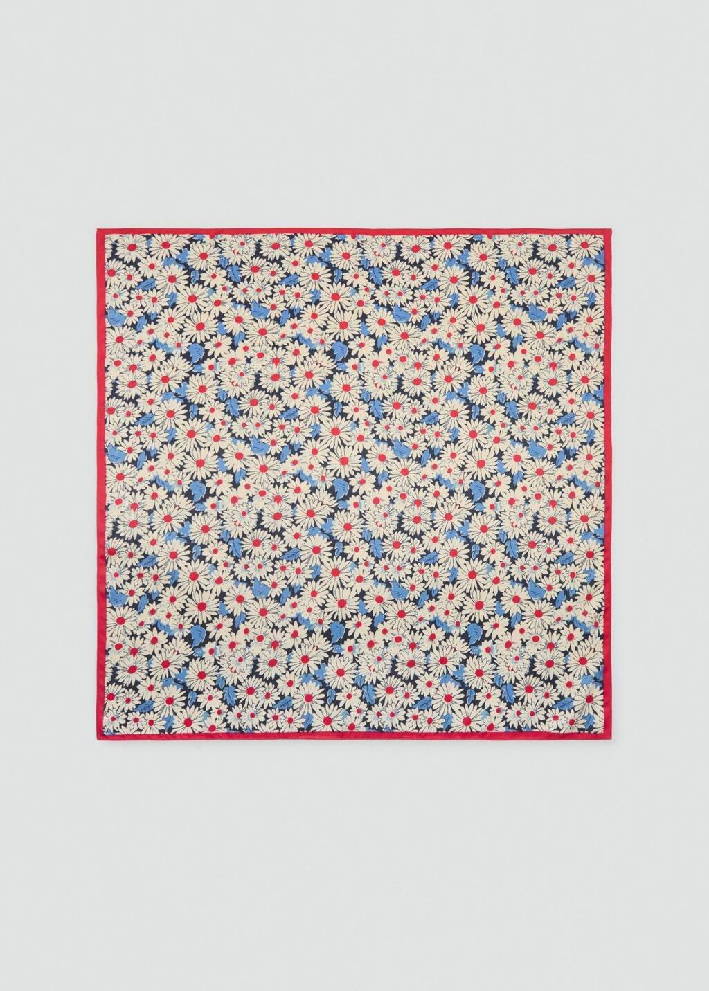 Red Floral-Print Scarf, 0201_70, large image number 3