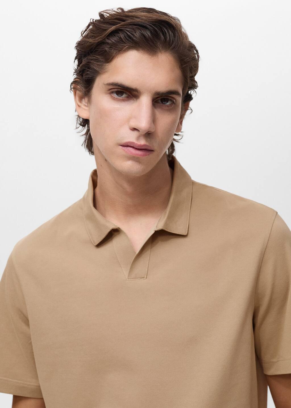 Brown Regular-Fit Cotton Piqu� Polo Shirt, , large image number 1