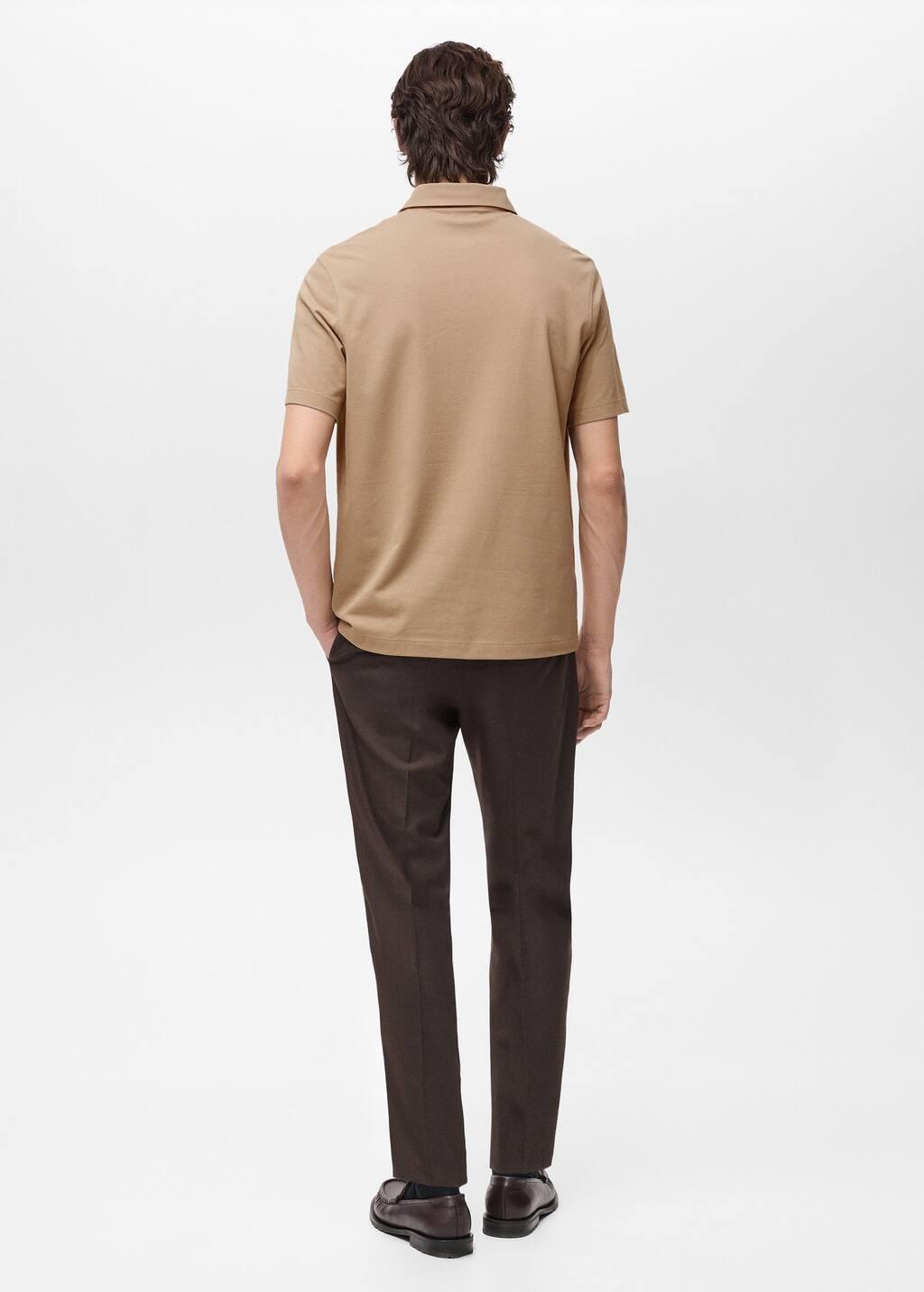 Brown Regular-Fit Cotton Piqu� Polo Shirt, , large image number 6