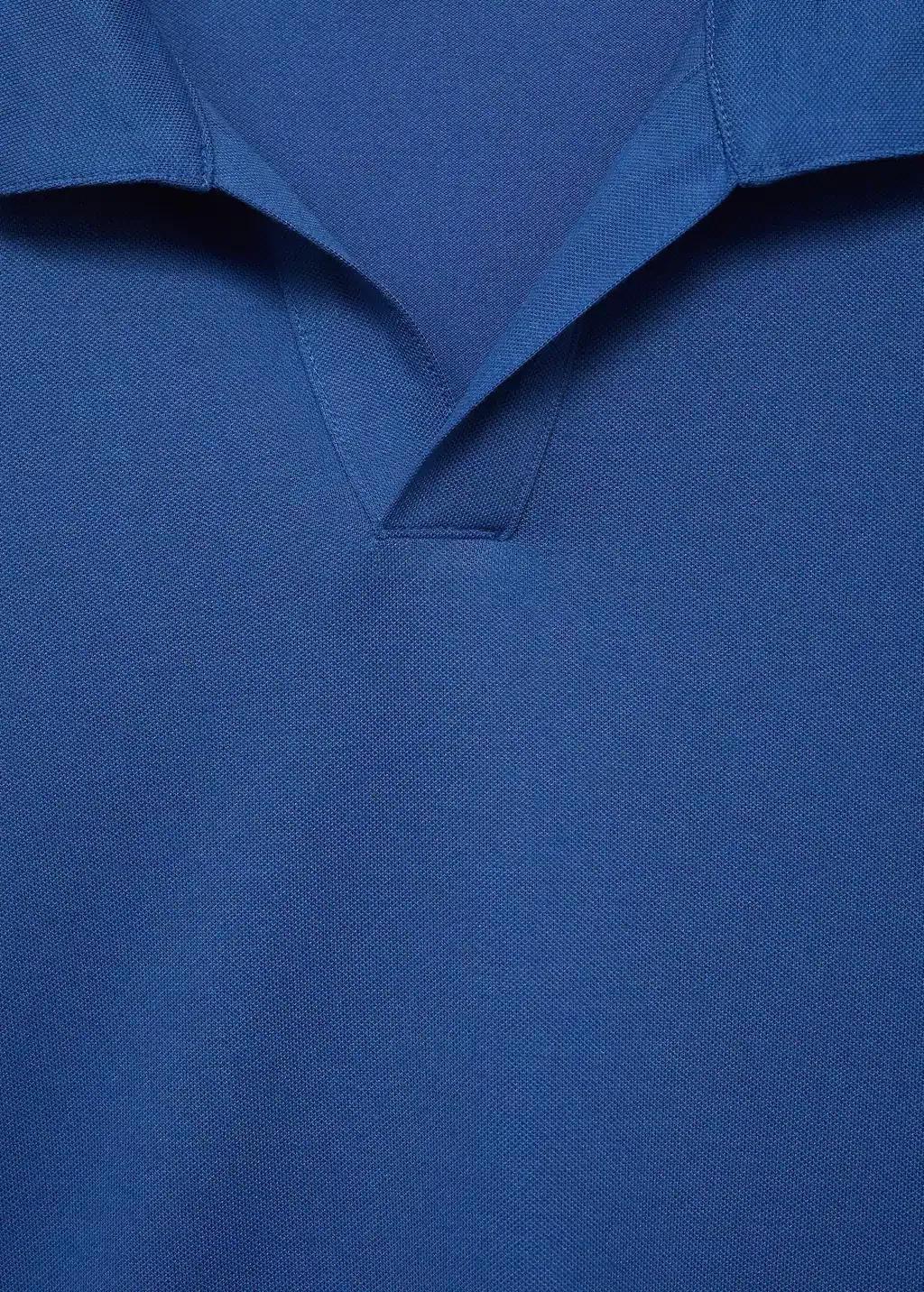 Blue Lt Pastel Slim-Fit Cotton Polo Shirt, , large image number 4