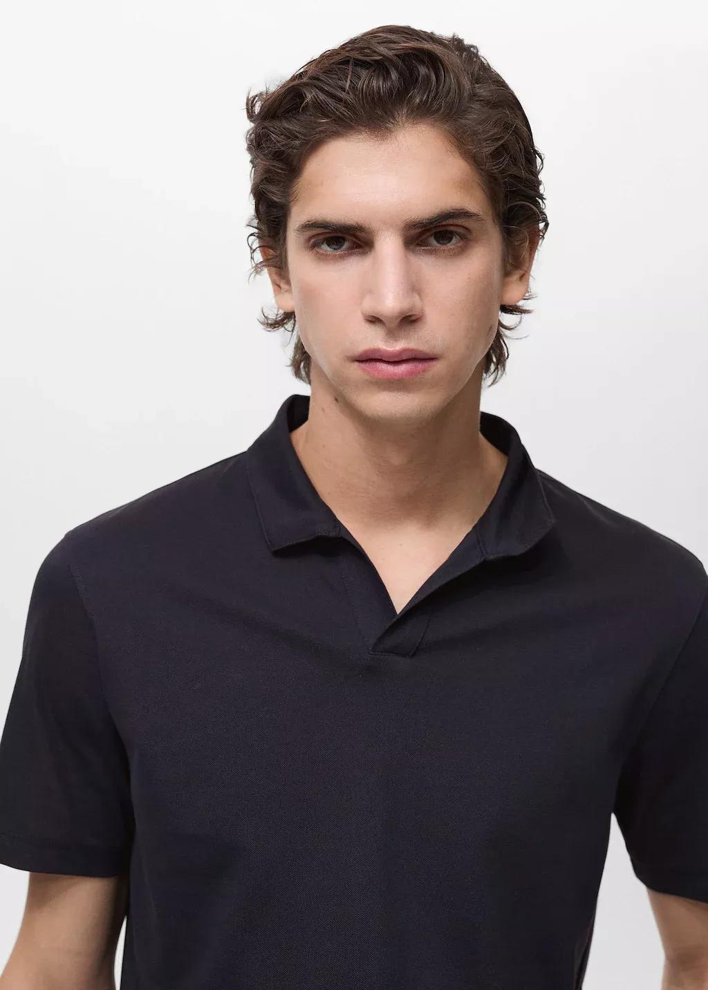 Blue Regular-Fit Cotton Piqu� Polo Shirt, , large image number 1