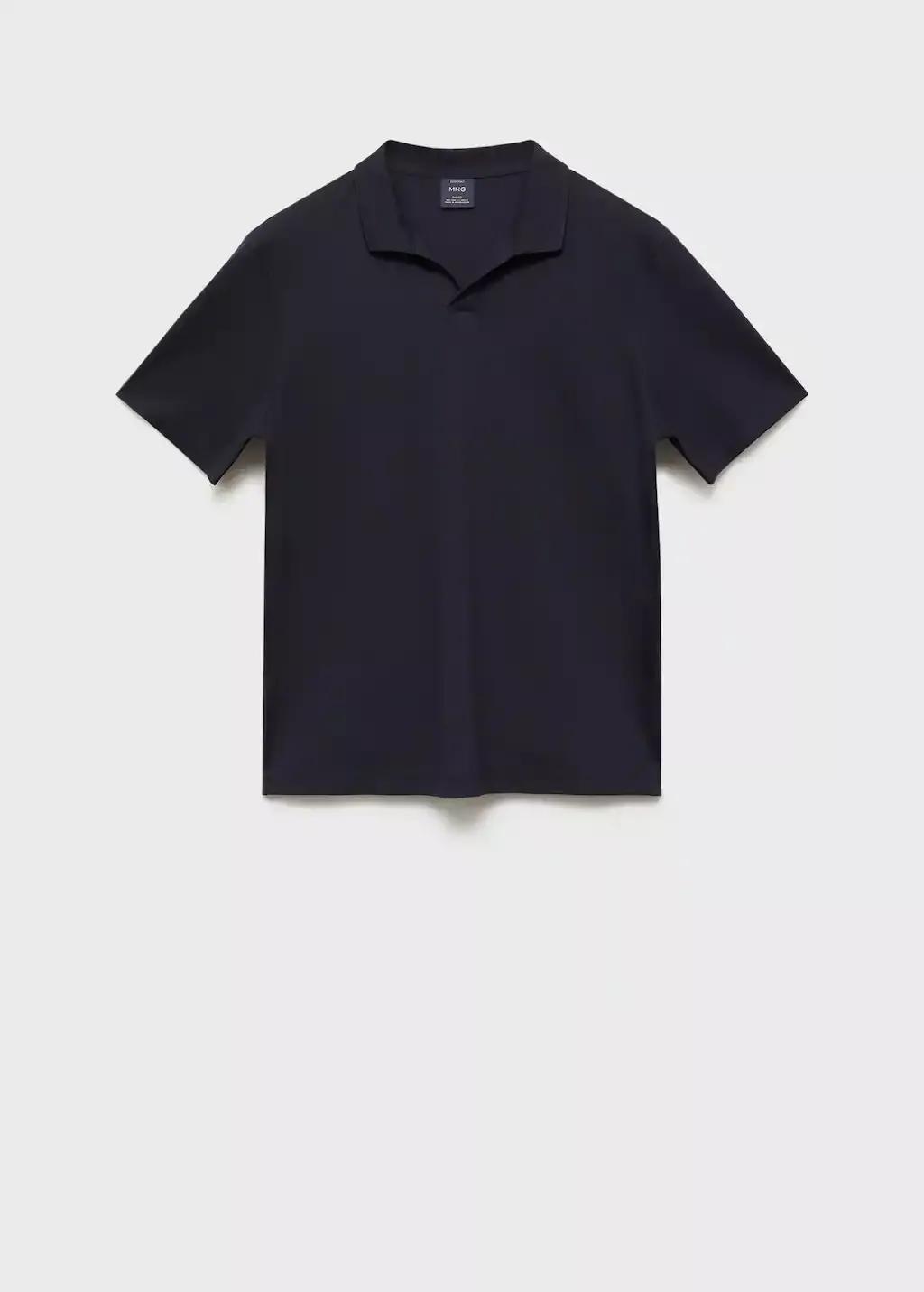 Blue Regular-Fit Cotton Piqu� Polo Shirt, , large image number 4