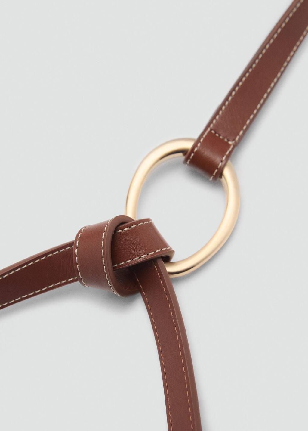 Brown Thin-Ring Belt, Brown, large image number 1