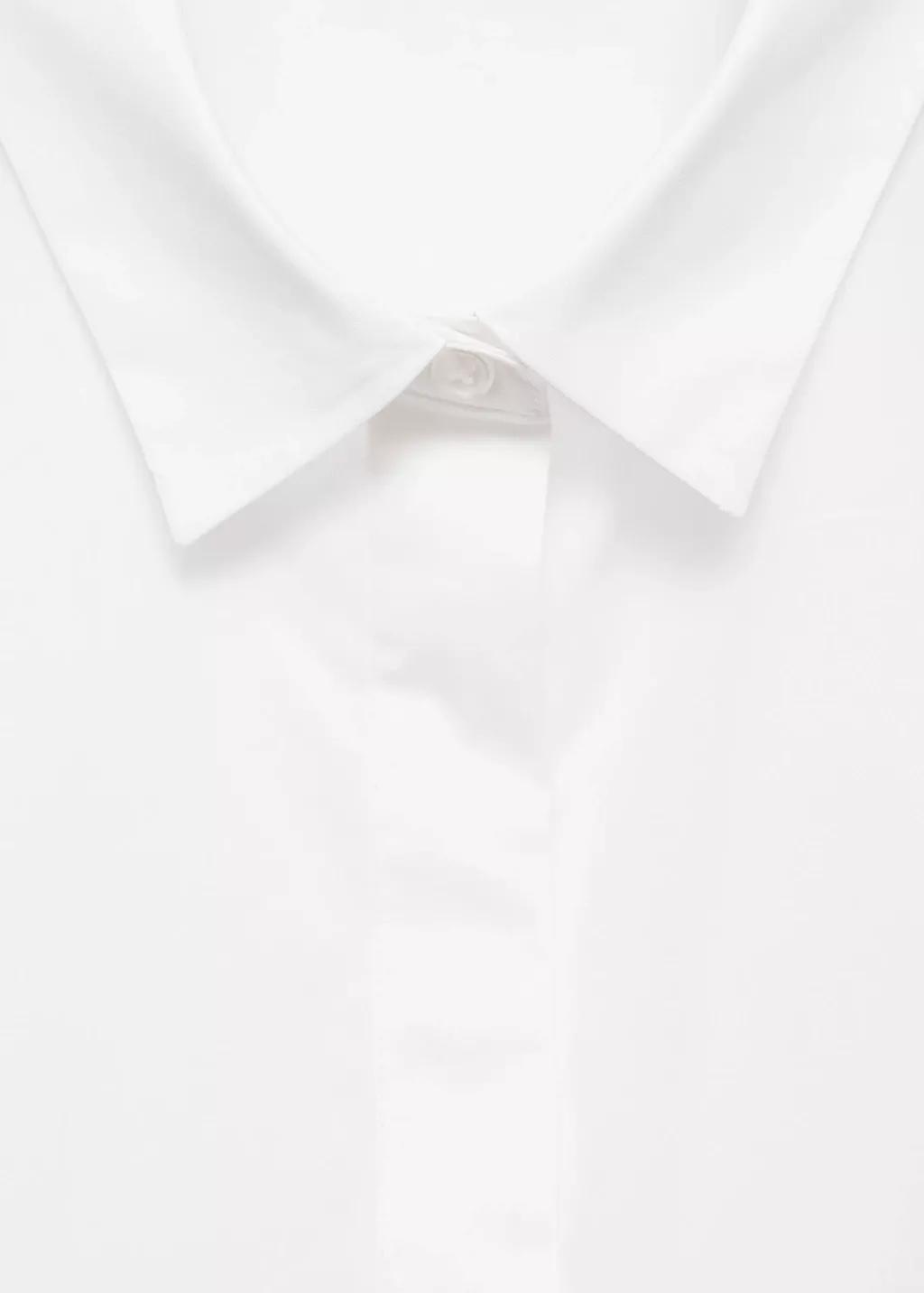 White Sleeveless Poplin Shirt, , large image number 4