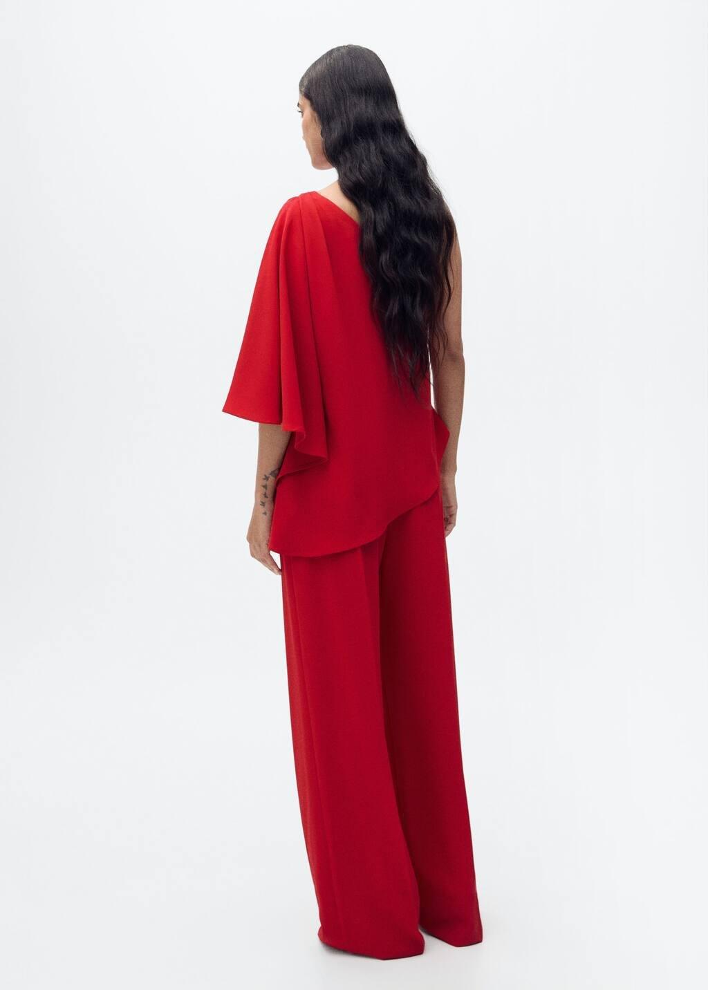 Asymmetrical Flared Sleeve Jumpsuit Formal, , large image number 4