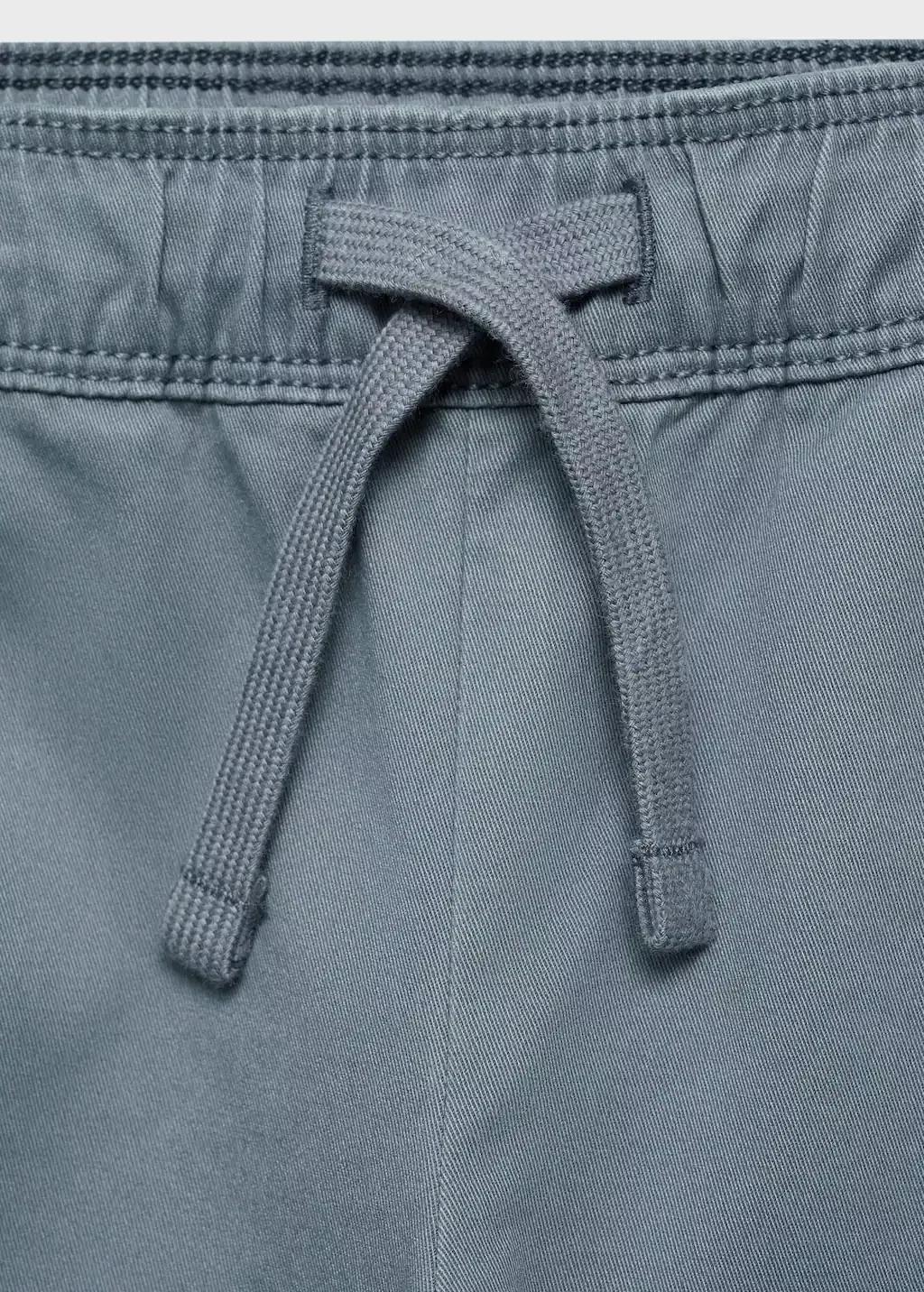 Blue Lt Pastel Cotton Cargo Trousers, Kids Boy, , large image number 4