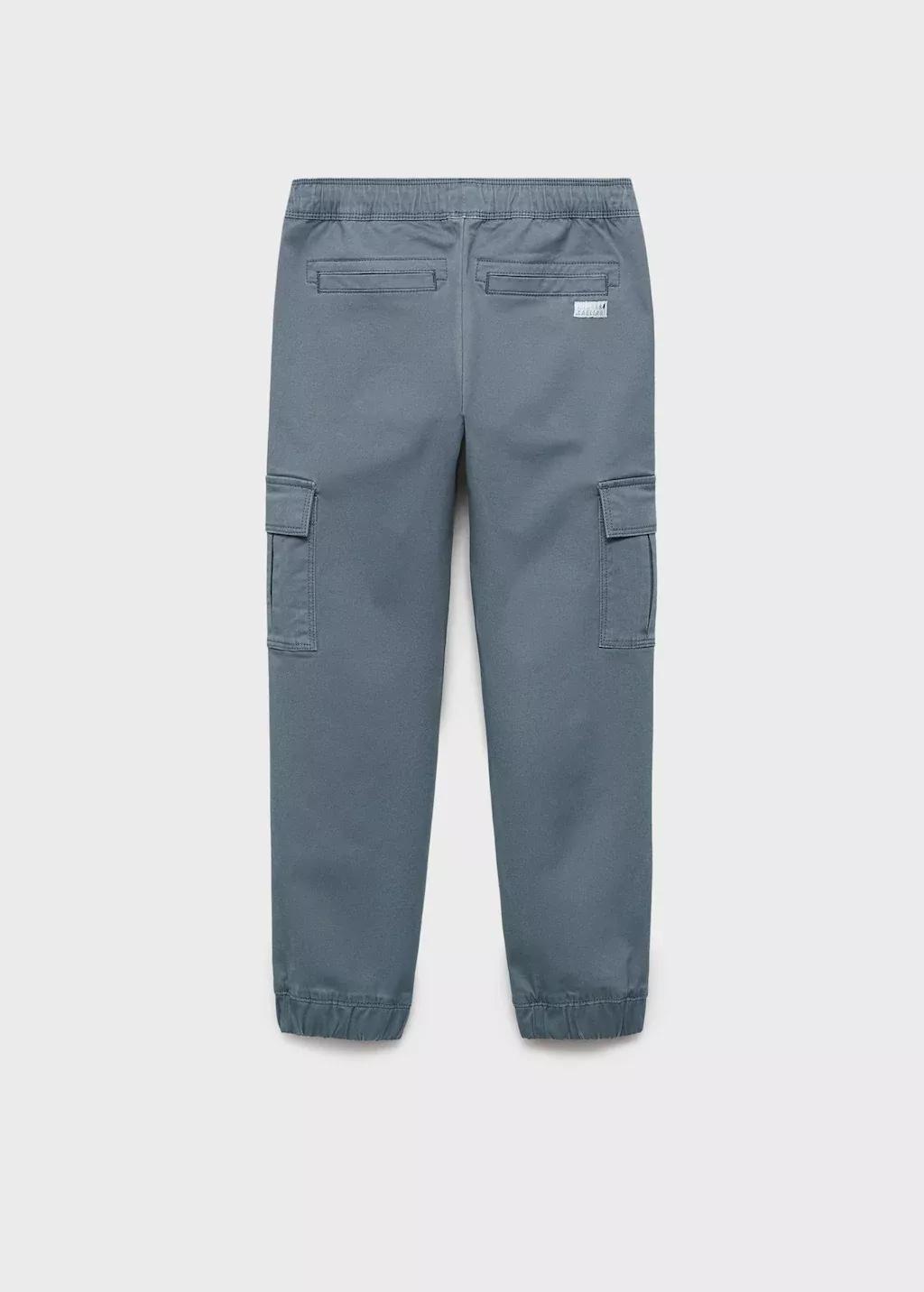 Blue Lt Pastel Cotton Cargo Trousers, Kids Boy, , large image number 5