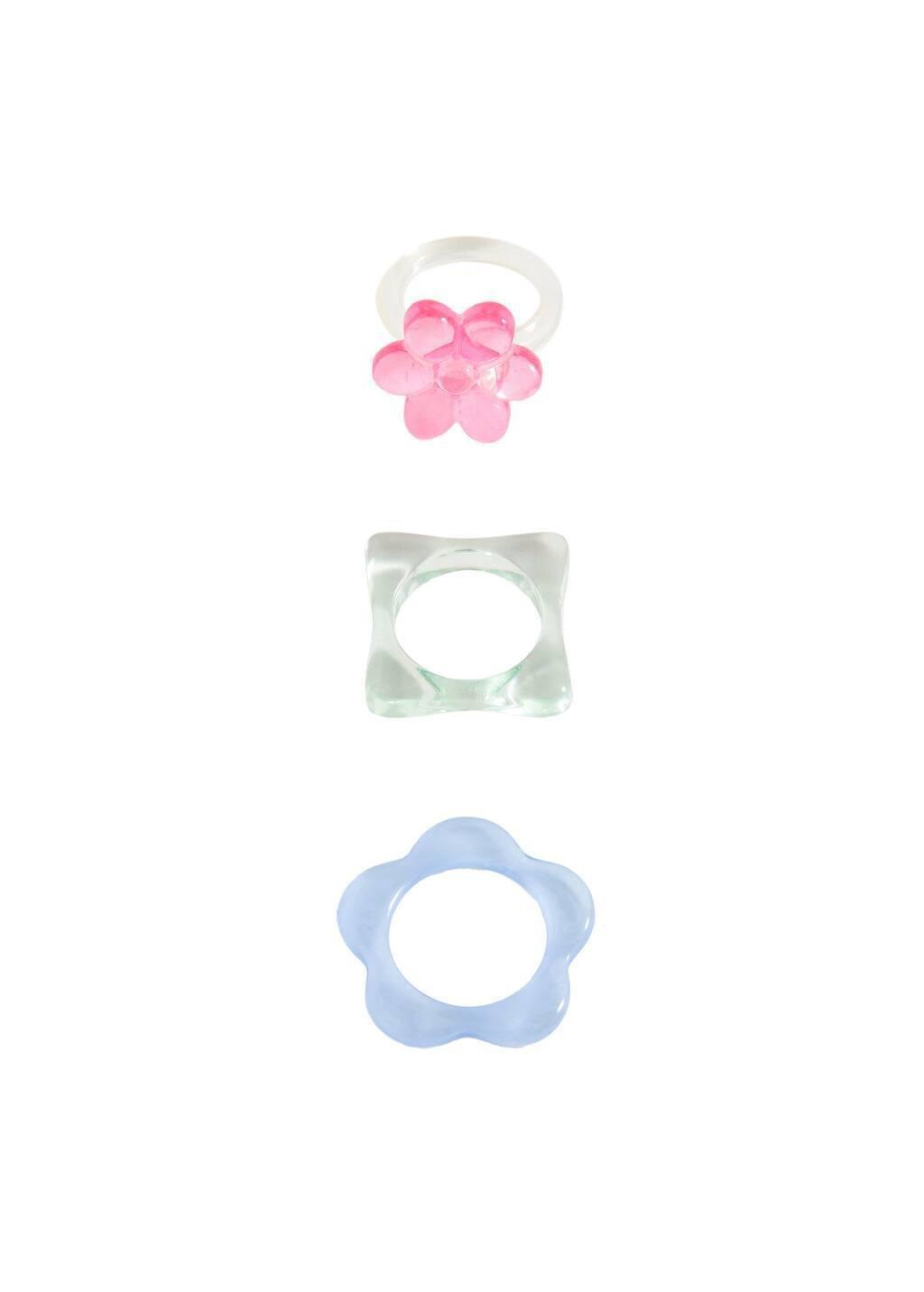 Green Pack Of 3 Combined Rings, Turquoise - Aqua, large image number 1