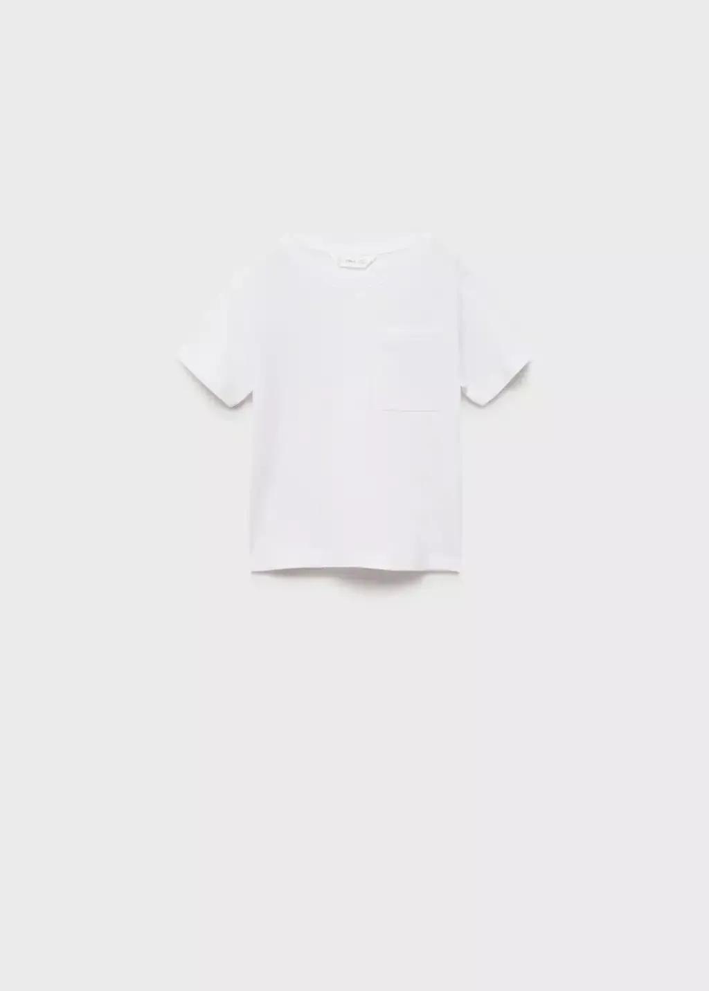 White Pocket Cotton T-Shirt, Baby Boy, , medium