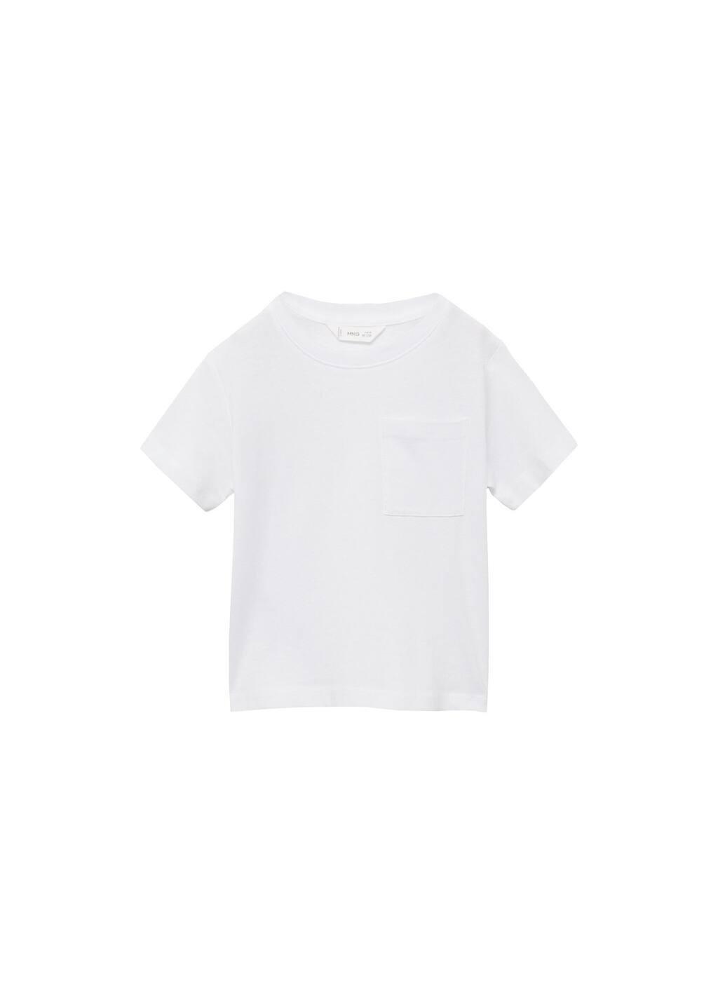 White Pocket Cotton T-Shirt, Baby Boy, , large image number 3