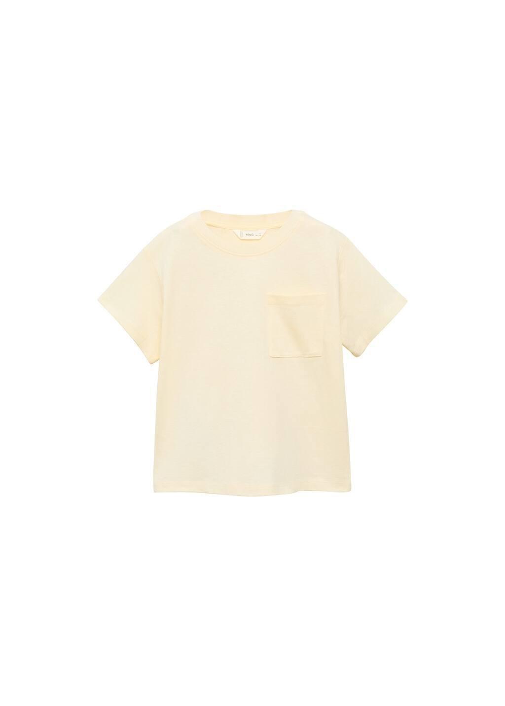 Yellow Pocket Cotton T-Shirt, Baby Boy, , large image number 0