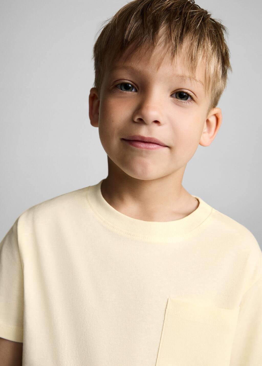 Yellow Pocket Cotton T-Shirt, Baby Boy, , large image number 3