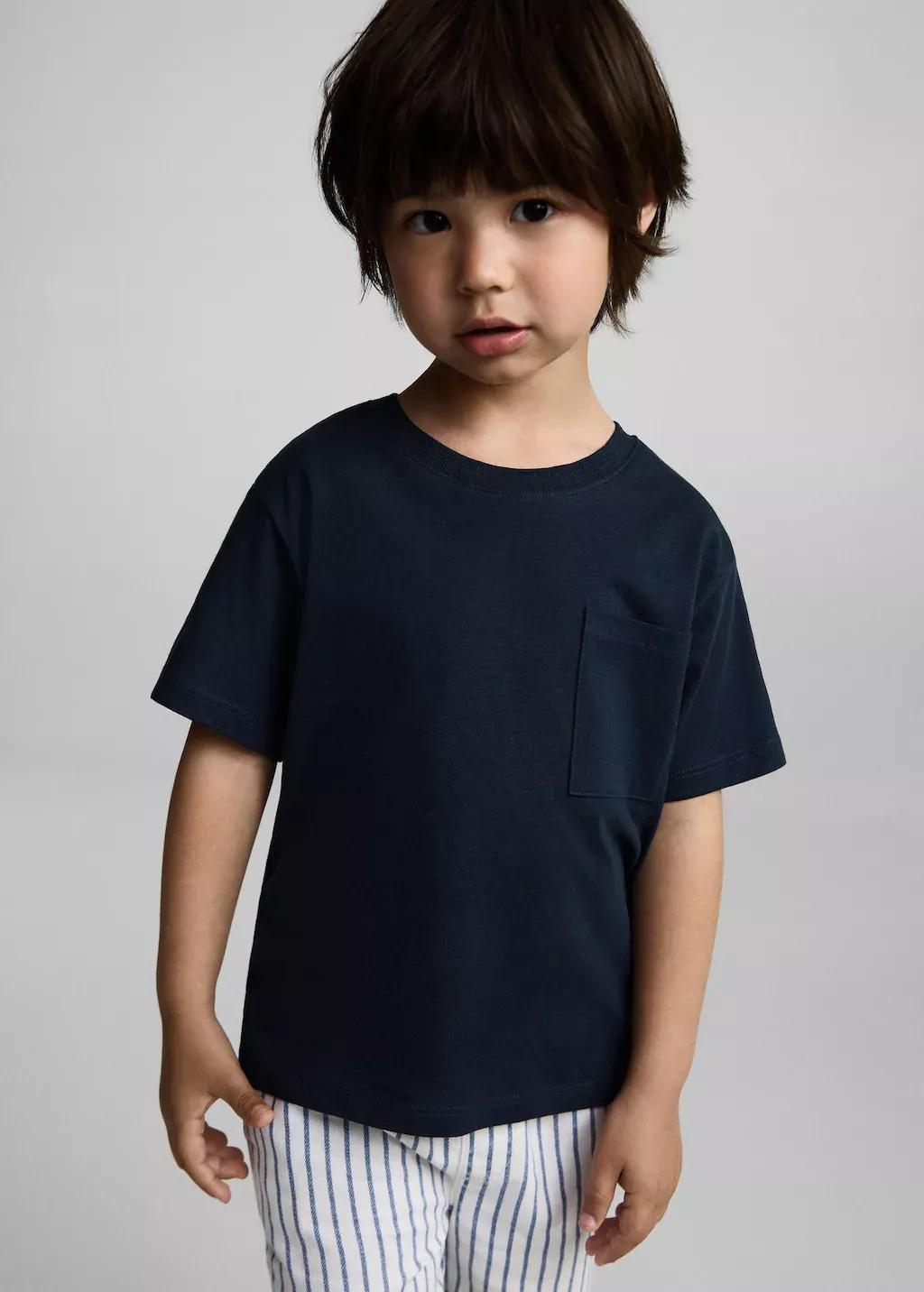 Navy Pocket Cotton T-Shirt, Baby Boy, , medium
