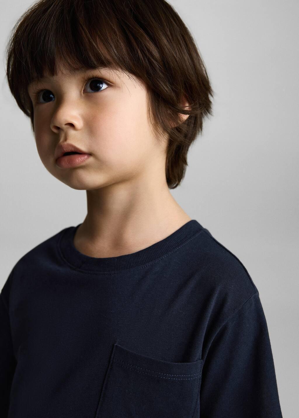 Navy Pocket Cotton T-Shirt, Baby Boy, , large image number 2