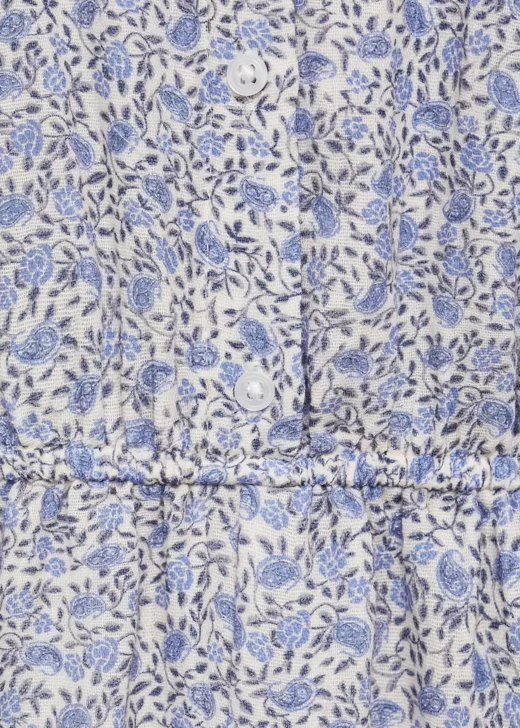 Blue Floral-Print Cotton Jumpsuit, Baby Girl, , large image number 1