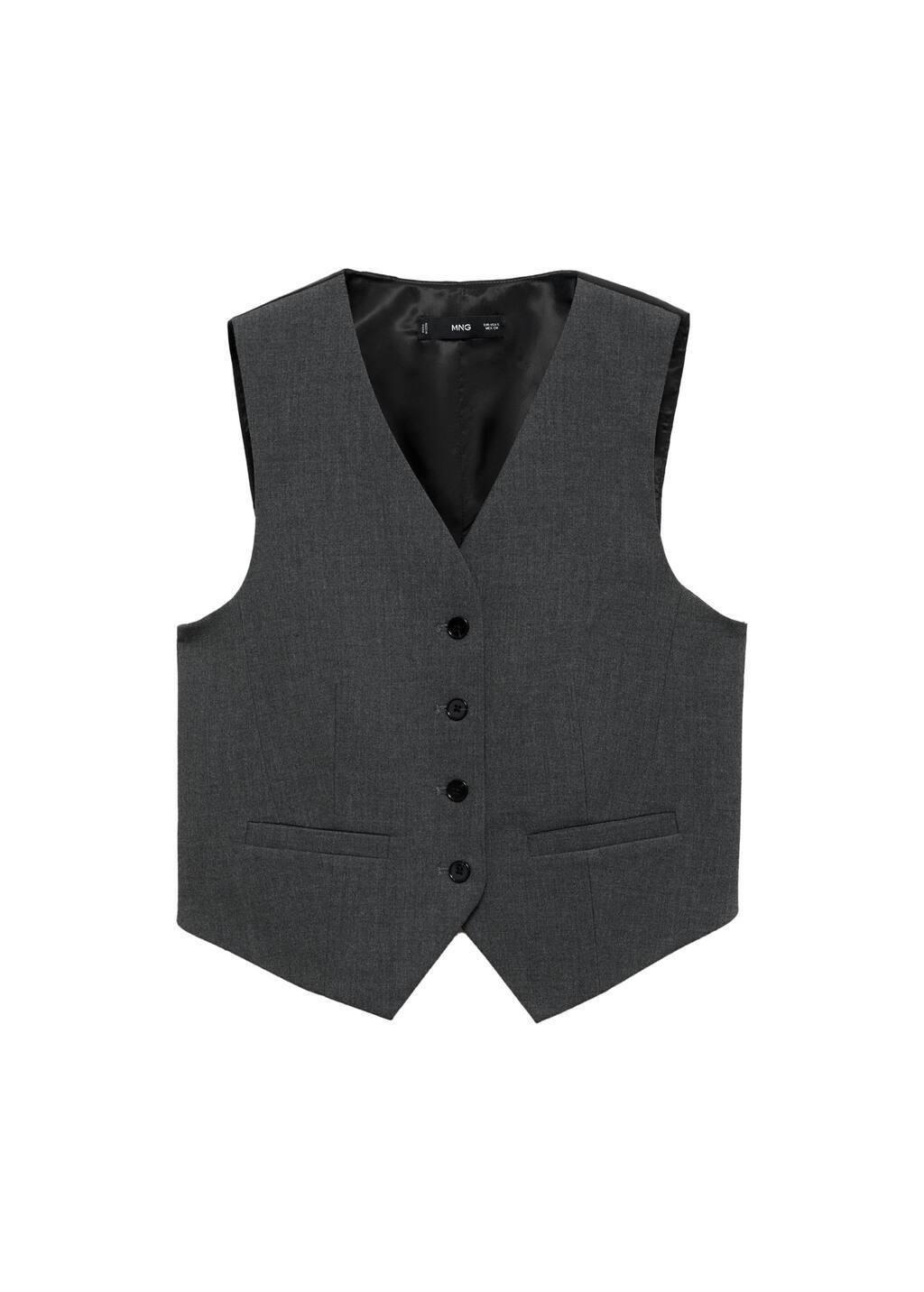 Grey Gilet With Adjustable Belt, , large image number 2