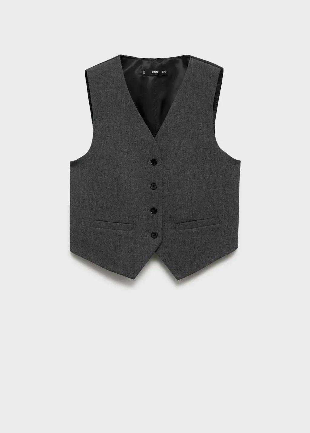 Grey Gilet With Adjustable Belt, , large image number 5