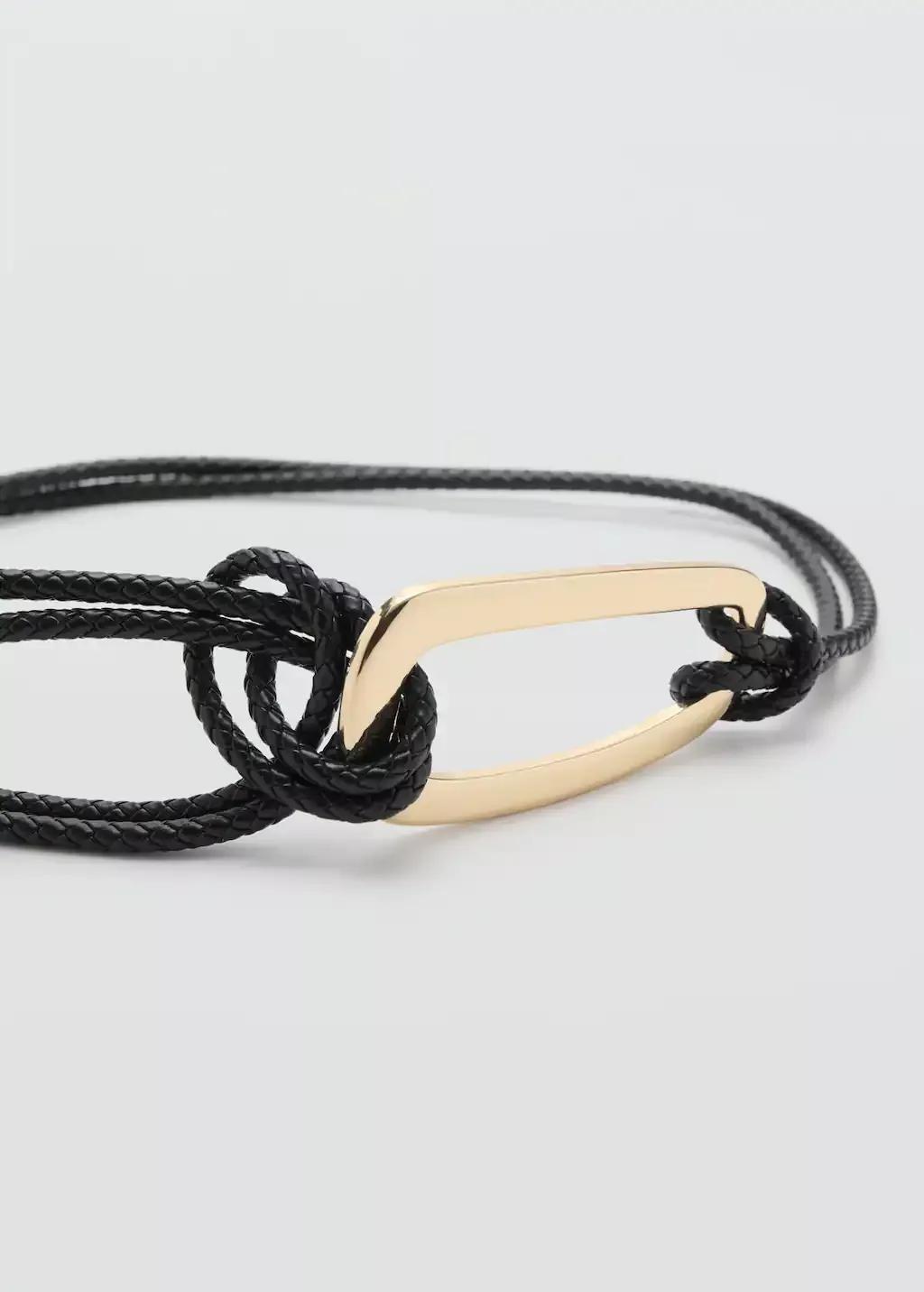Black Oval Buckle Belt, Black, large image number 0