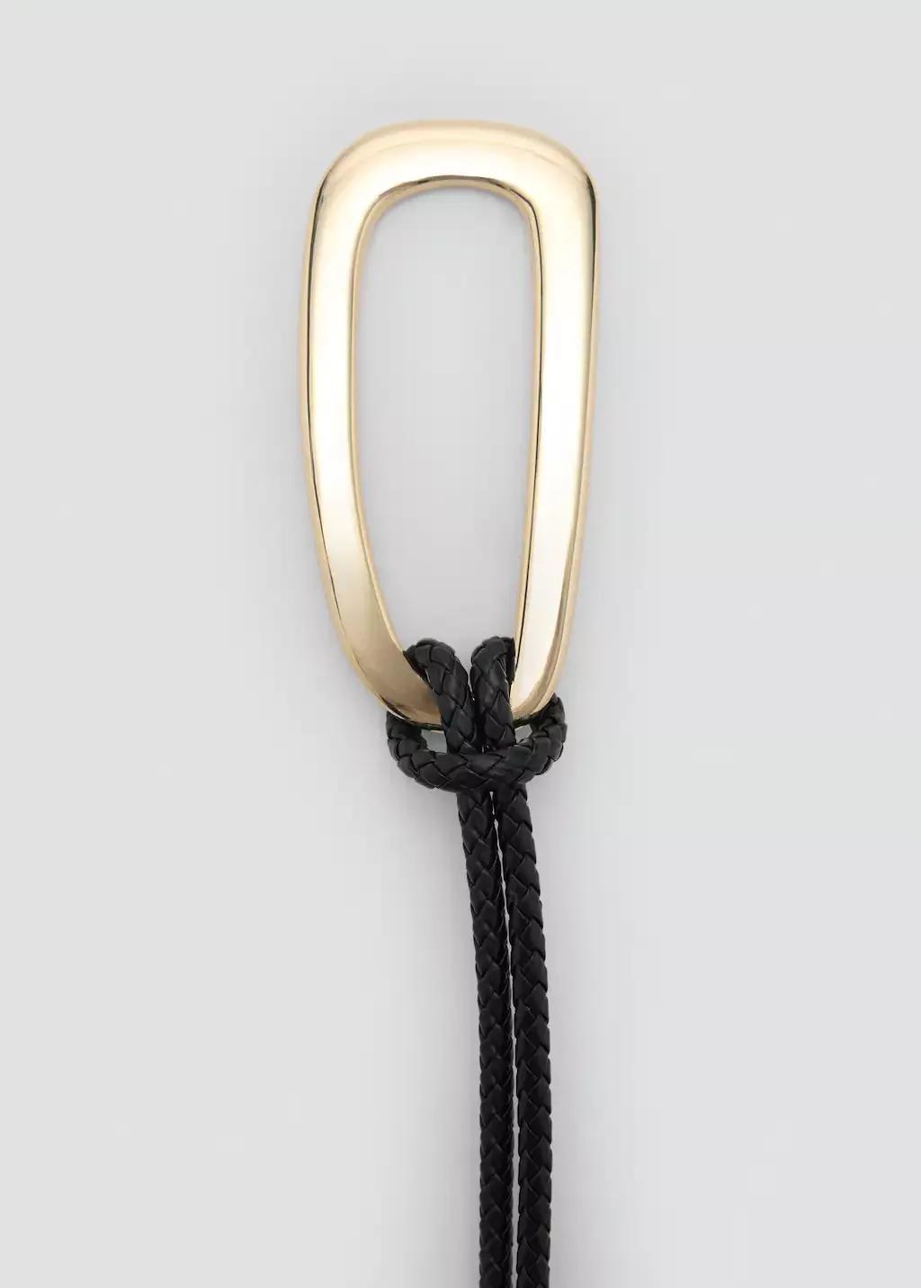 Black Oval Buckle Belt, Black, large image number 1