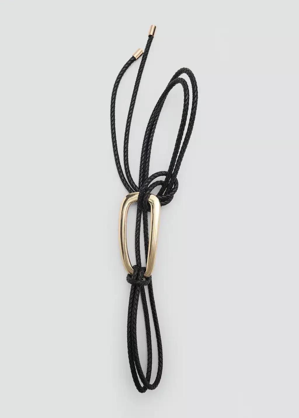 Black Oval Buckle Belt, Black, large image number 3