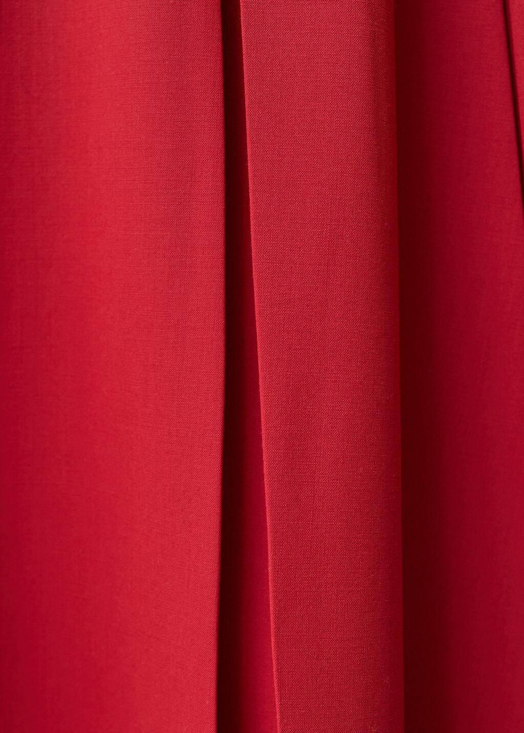 Red Wool-Blend Pleated Skirt, , large image number 5