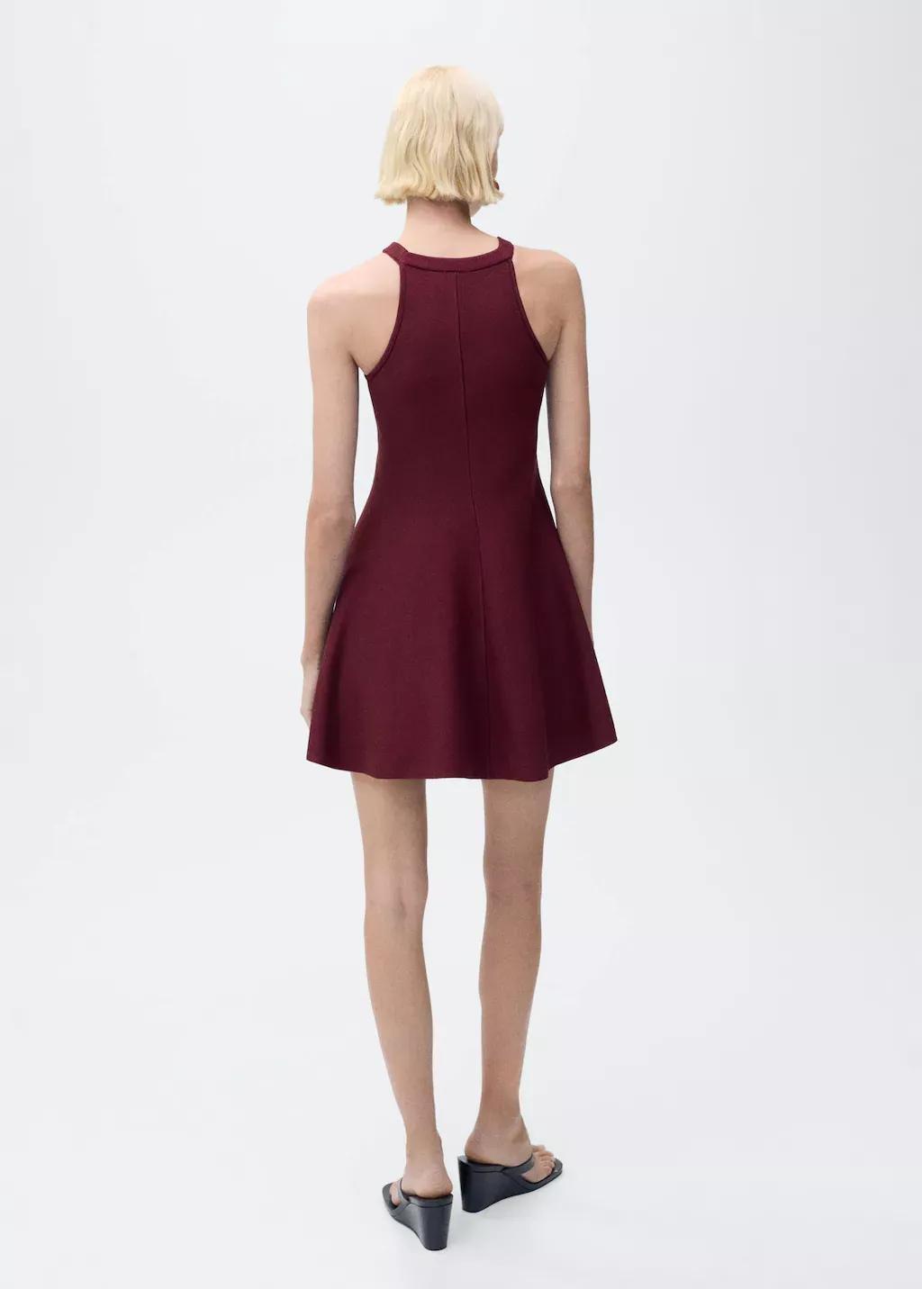 Dark Red Baby Doll Dress, , large image number 5