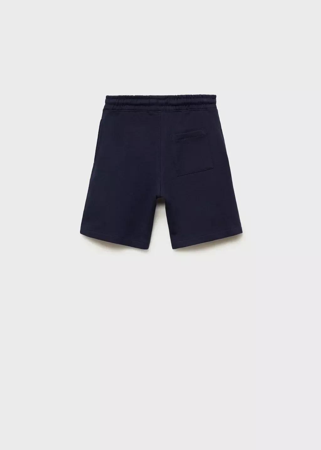Navy Cotton Shorts With Drawstring, Kids Boy, , large image number 1