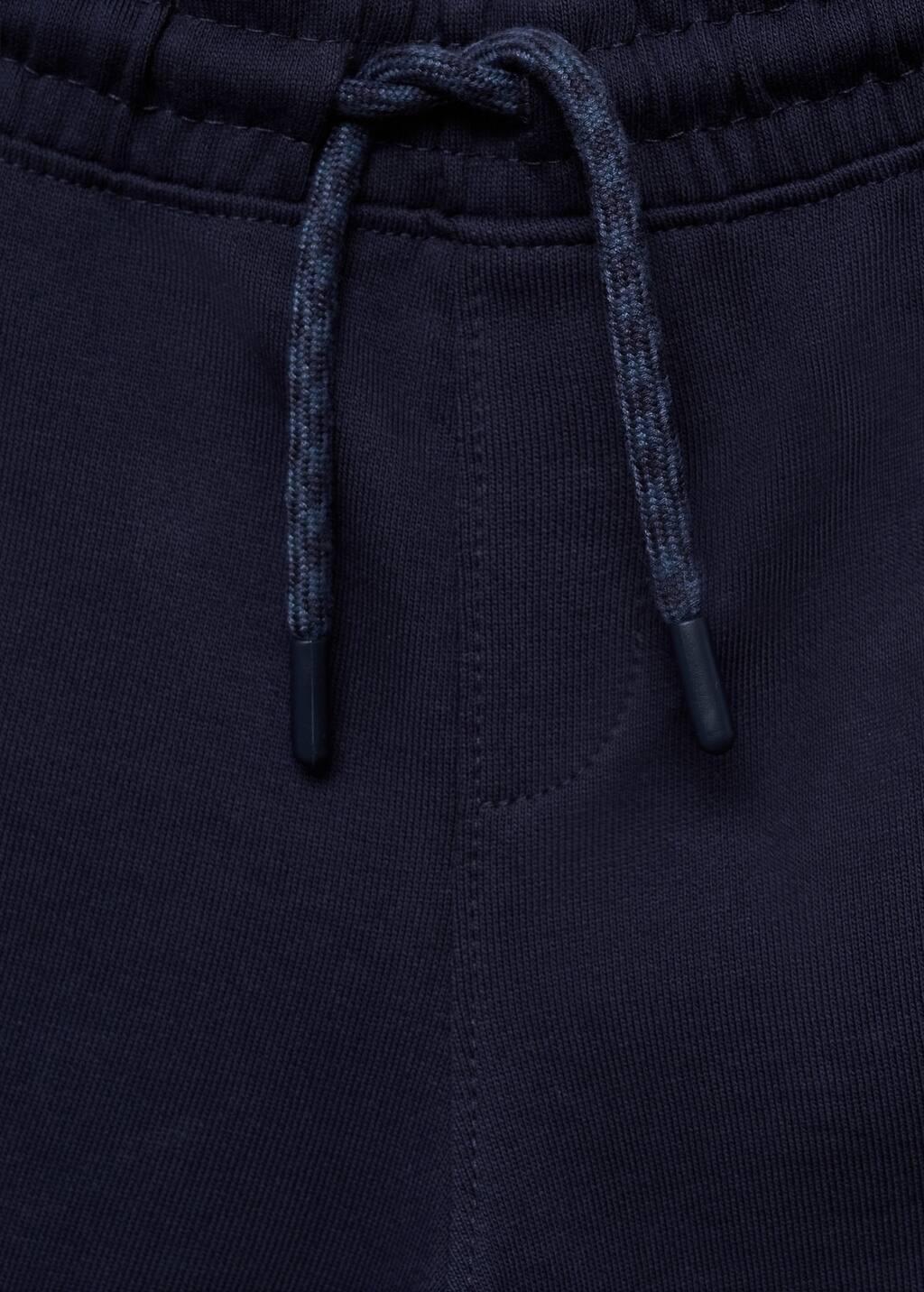 Navy Cotton Shorts With Drawstring, Kids Boy, , large image number 2