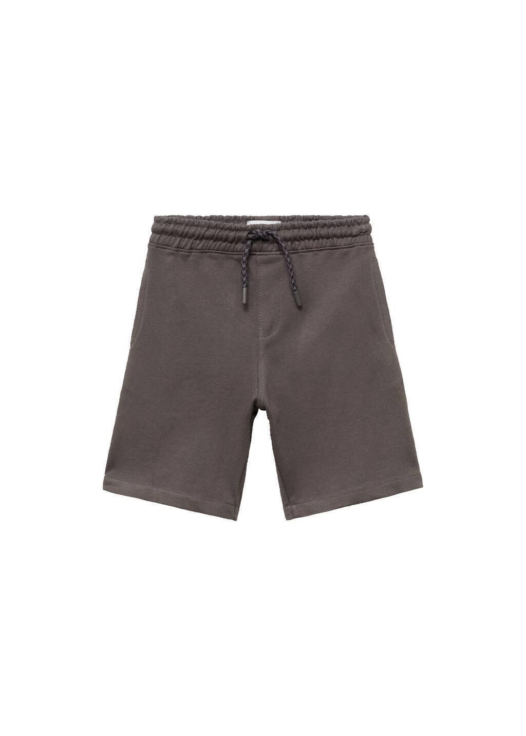 Grey Cotton Shorts With Drawstring, Kids Boy, , large image number 0