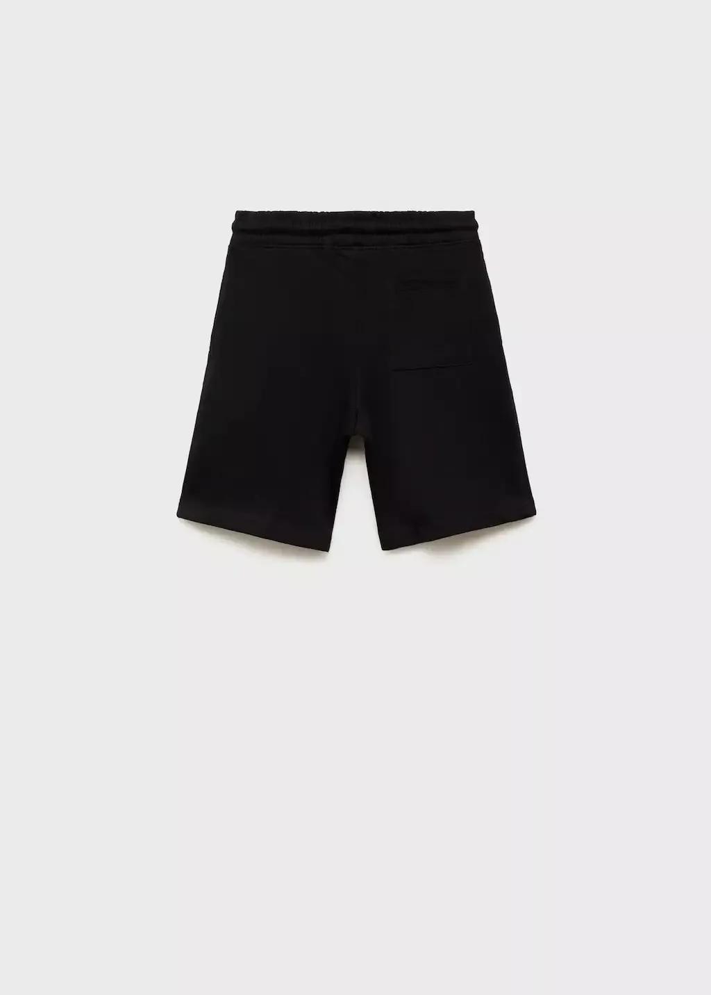 Black Cotton Shorts With Drawstring, Kids Boy, , large image number 1