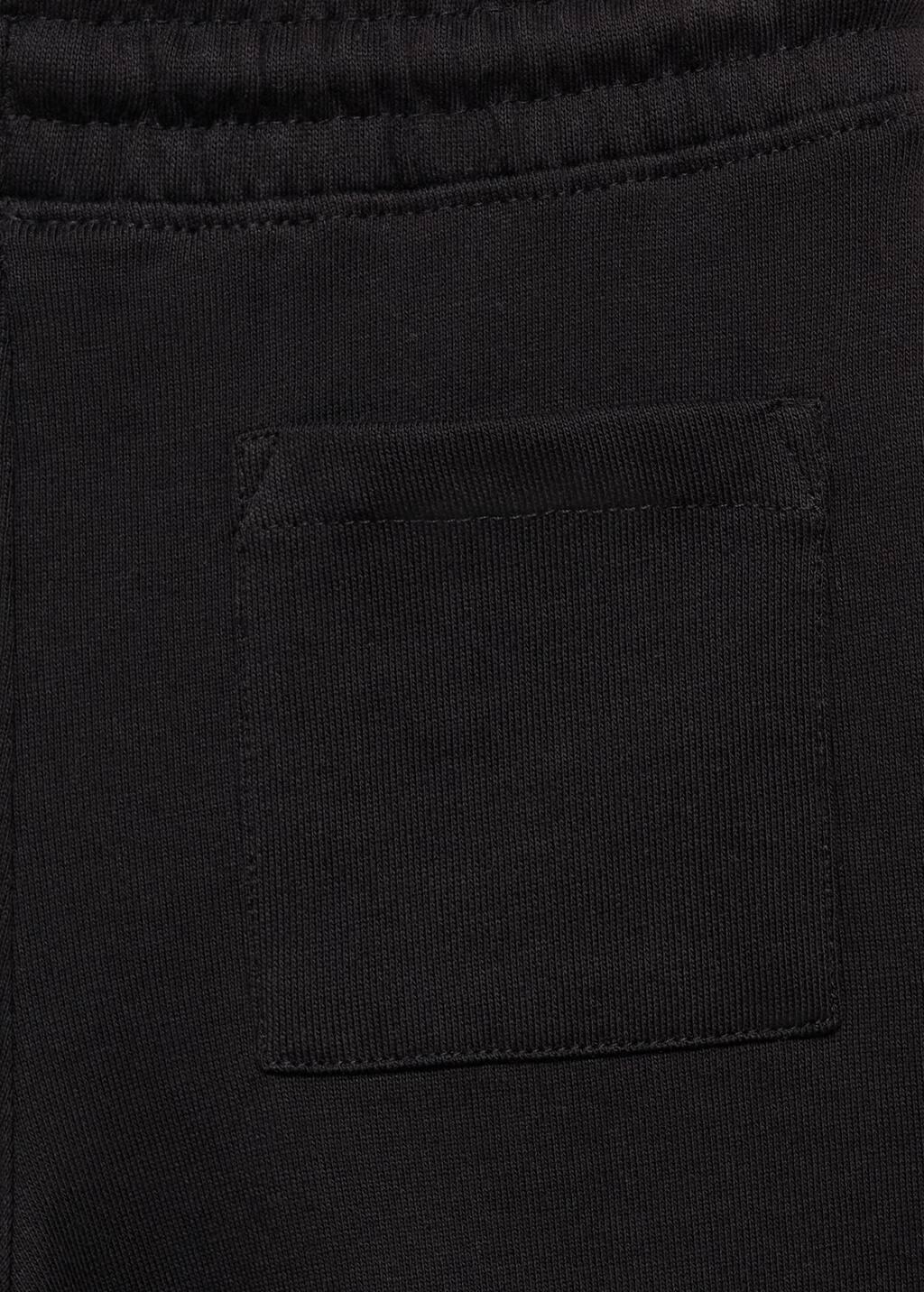 Black Cotton Shorts With Drawstring, Kids Boy, , large image number 2