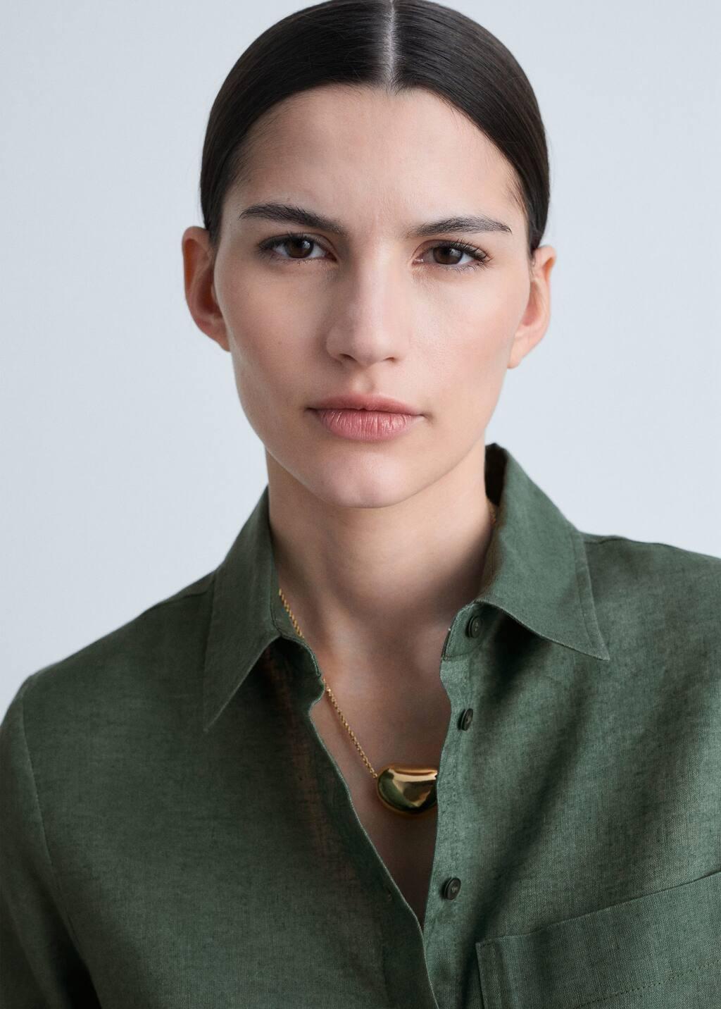 Green Pocket Linen Shirt, , large image number 1