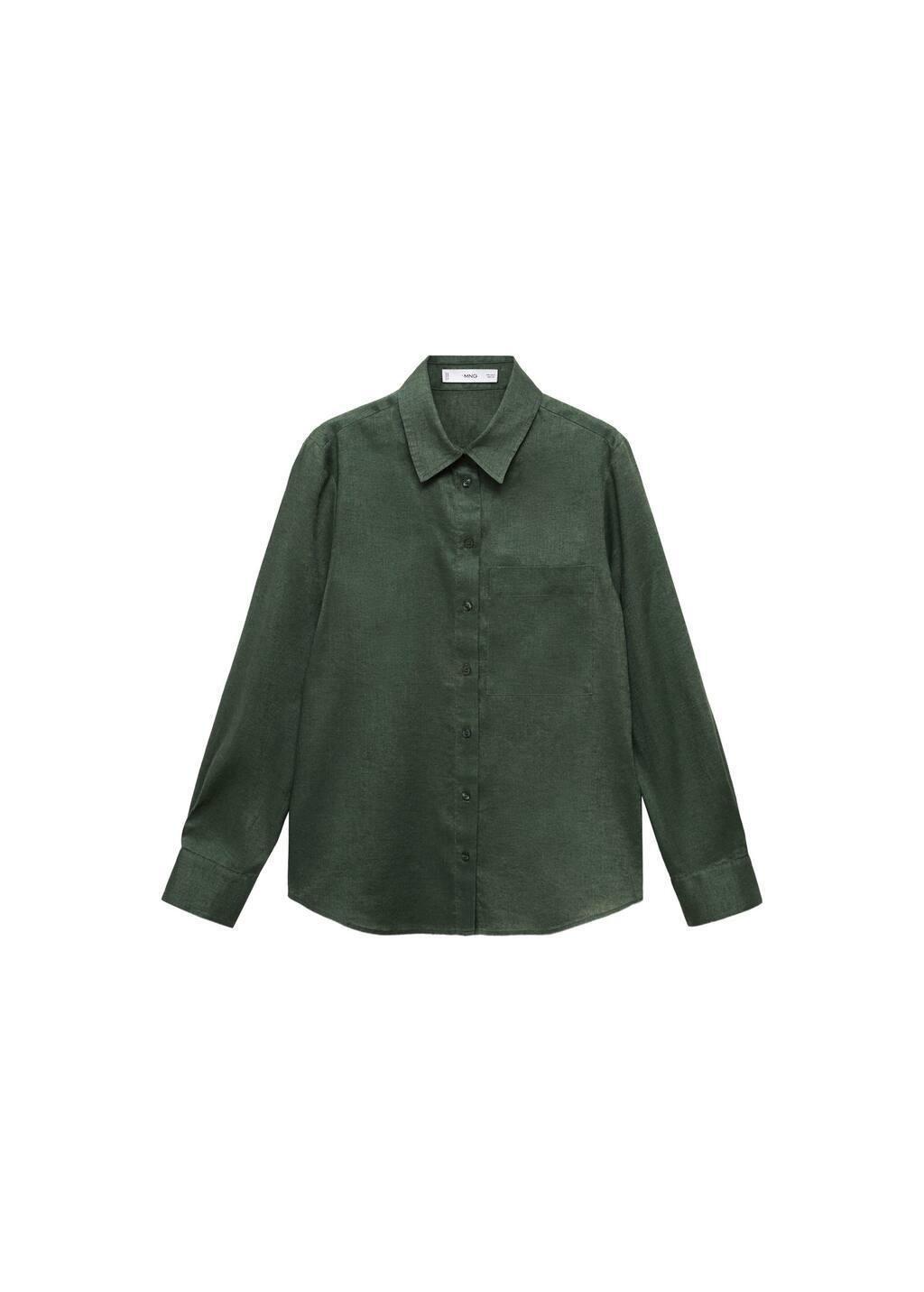 Green Pocket Linen Shirt, , large image number 2
