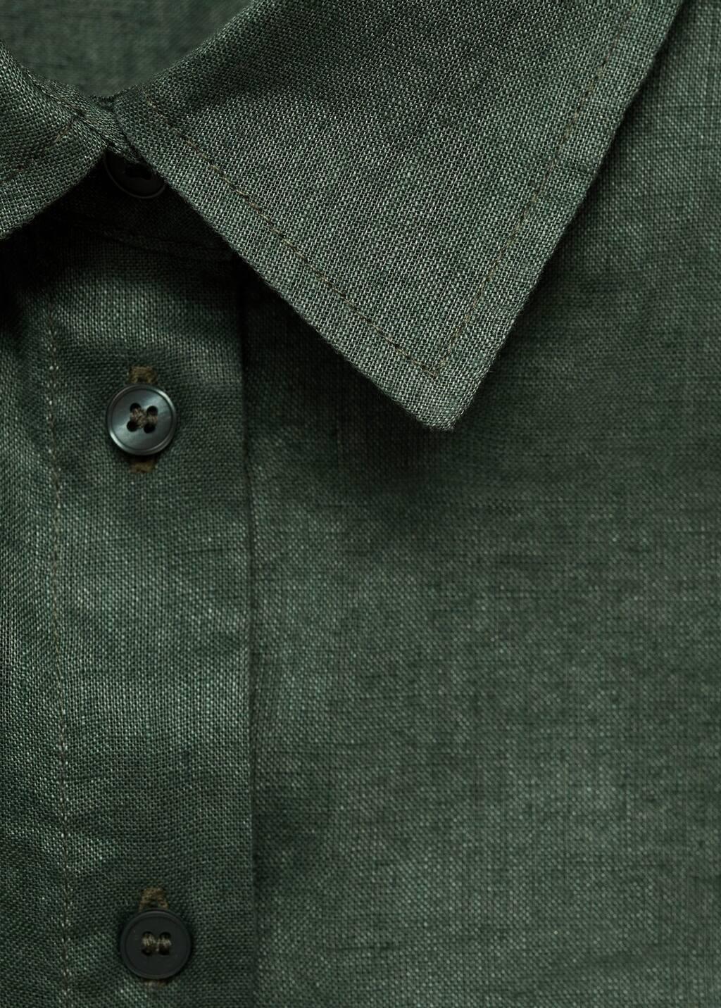 Green Pocket Linen Shirt, , large image number 3
