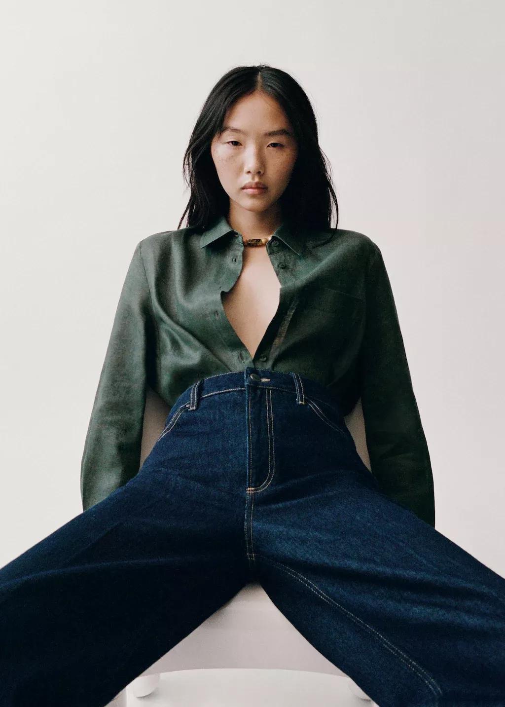 Green Pocket Linen Shirt, , large image number 6