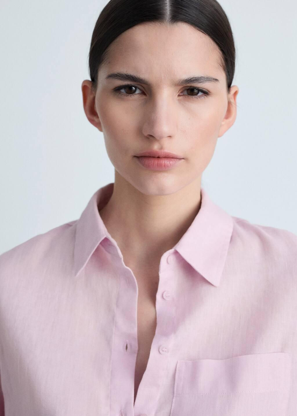Purple Lt Pastel Pocket Linen Shirt, , large image number 1