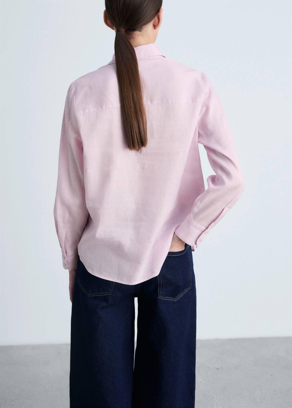 Purple Lt Pastel Pocket Linen Shirt, , large image number 6