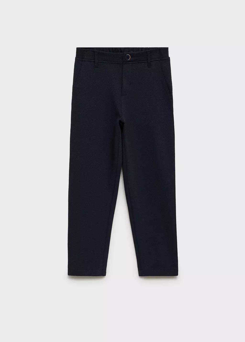 Navy Slim-Fit Suit Trousers, Kids Boy, , medium