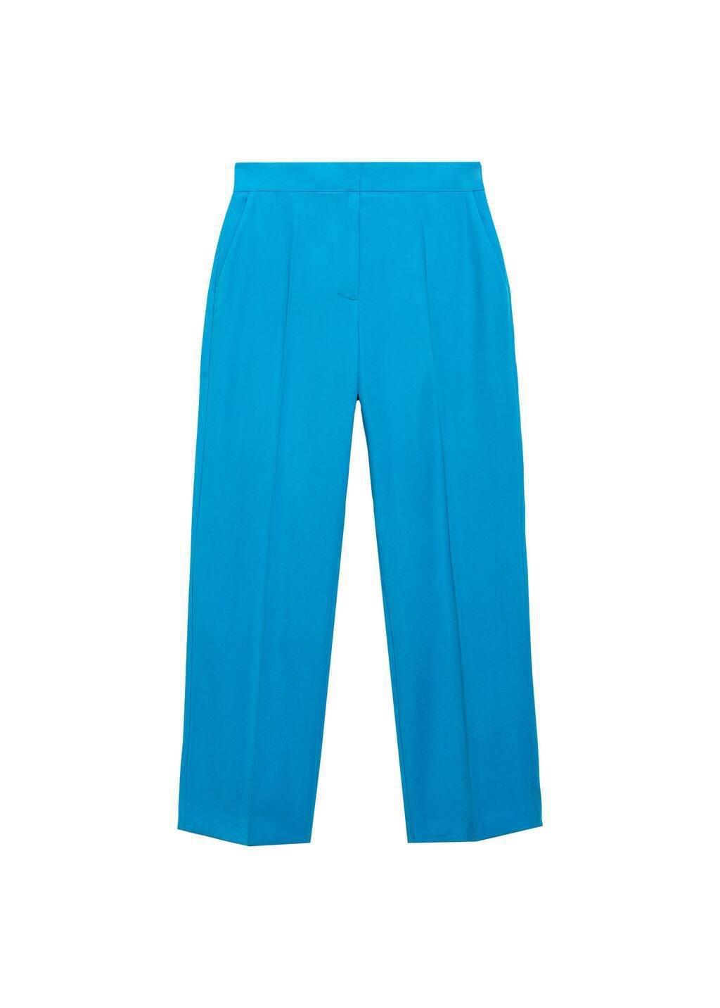 Blue Straight Suit Trousers, , large image number 2