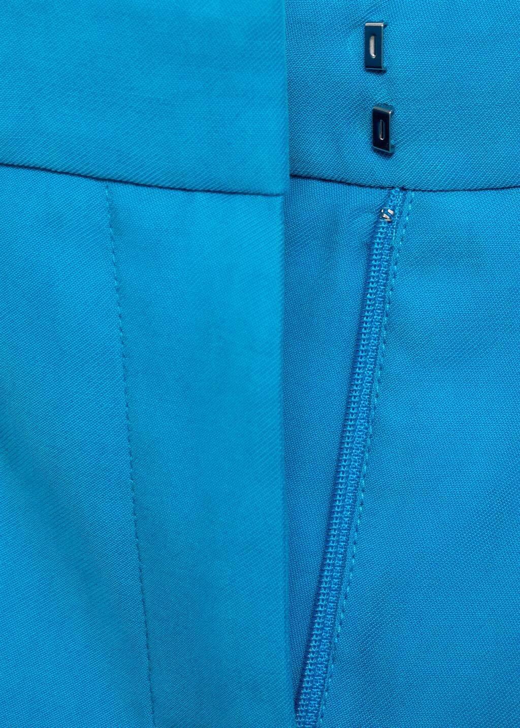 Blue Straight Suit Trousers, , large image number 4