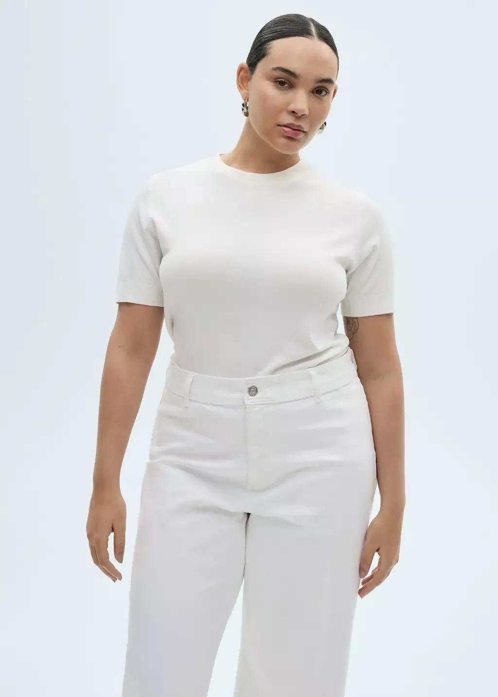 White Ankle-Length Culotte Jeans, , large image number 5