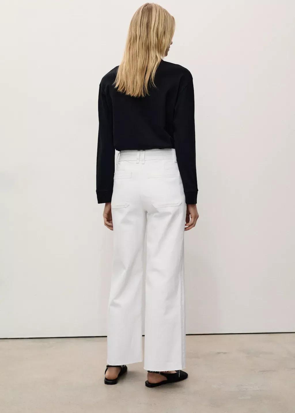 White Ankle-Length Culotte Jeans, , large image number 7