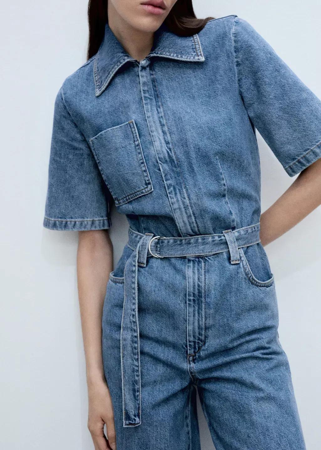 Blue Denim Jumpsuit Belt, , medium