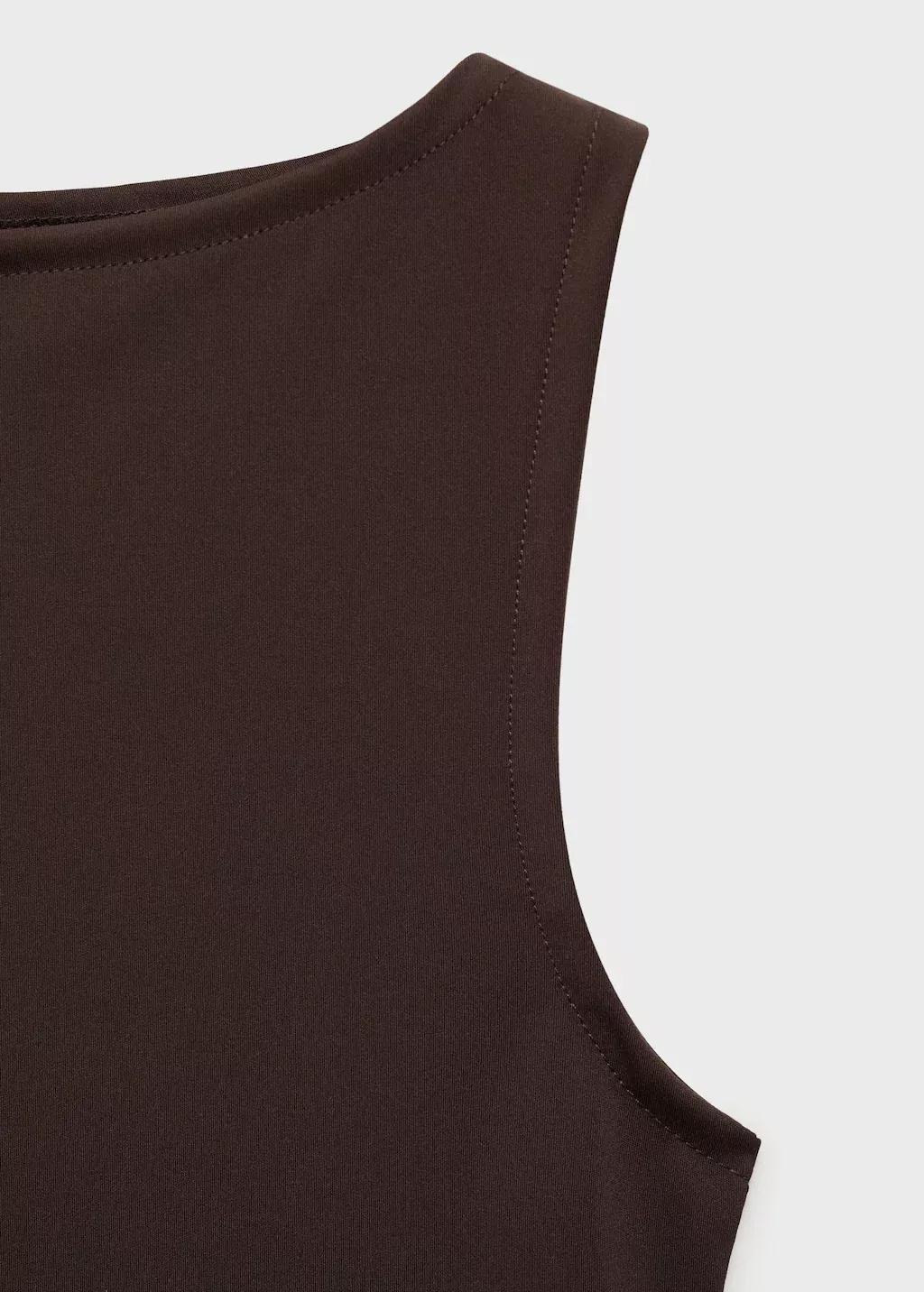 Brown Plain Tank Top, , large image number 2