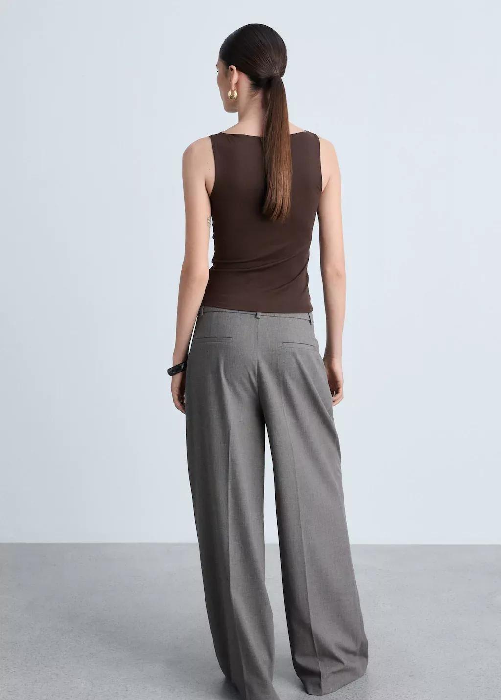 Brown Plain Tank Top, , large image number 4