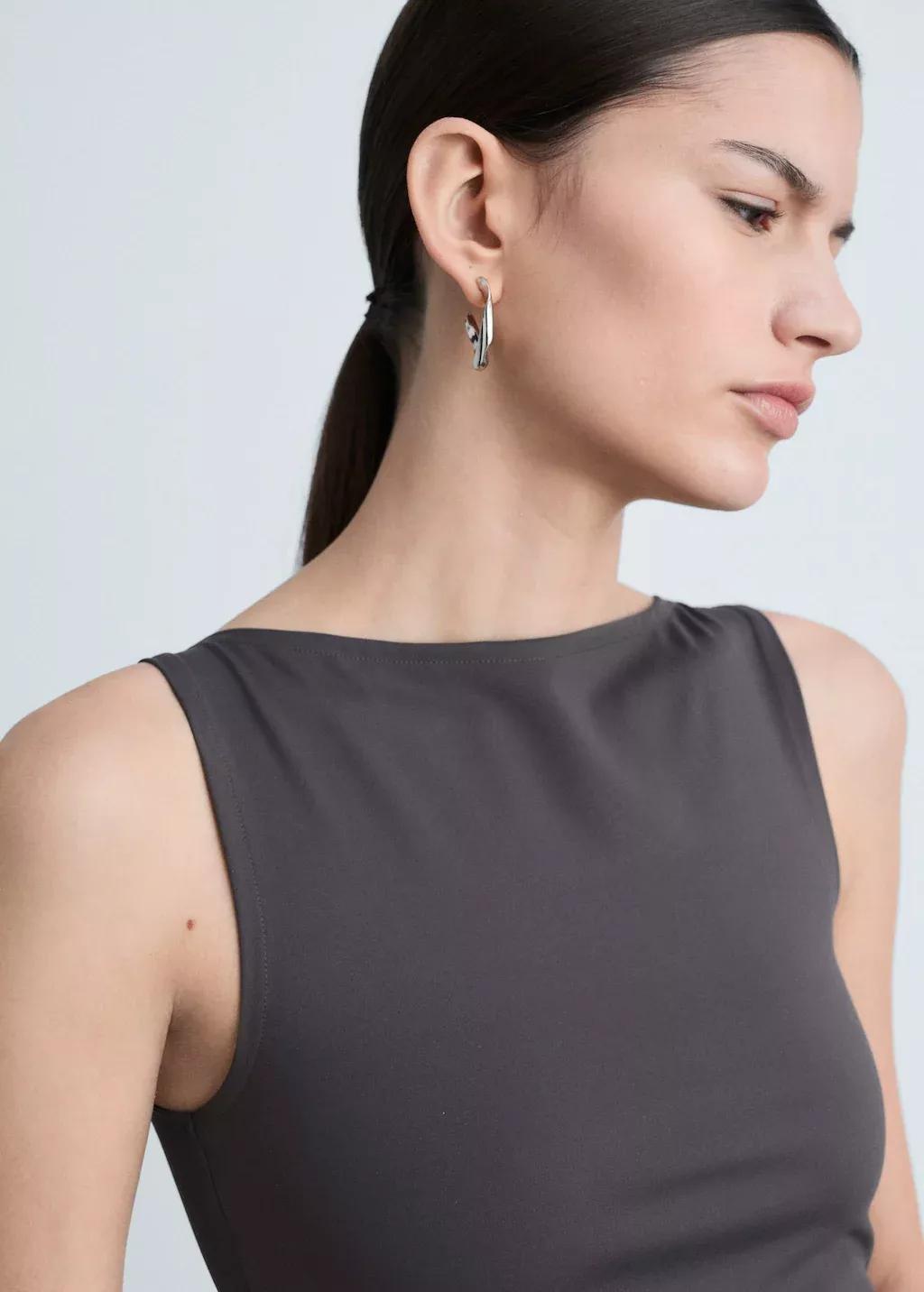 Snake-effect Casual Cropped Tank Top, , large image number 1