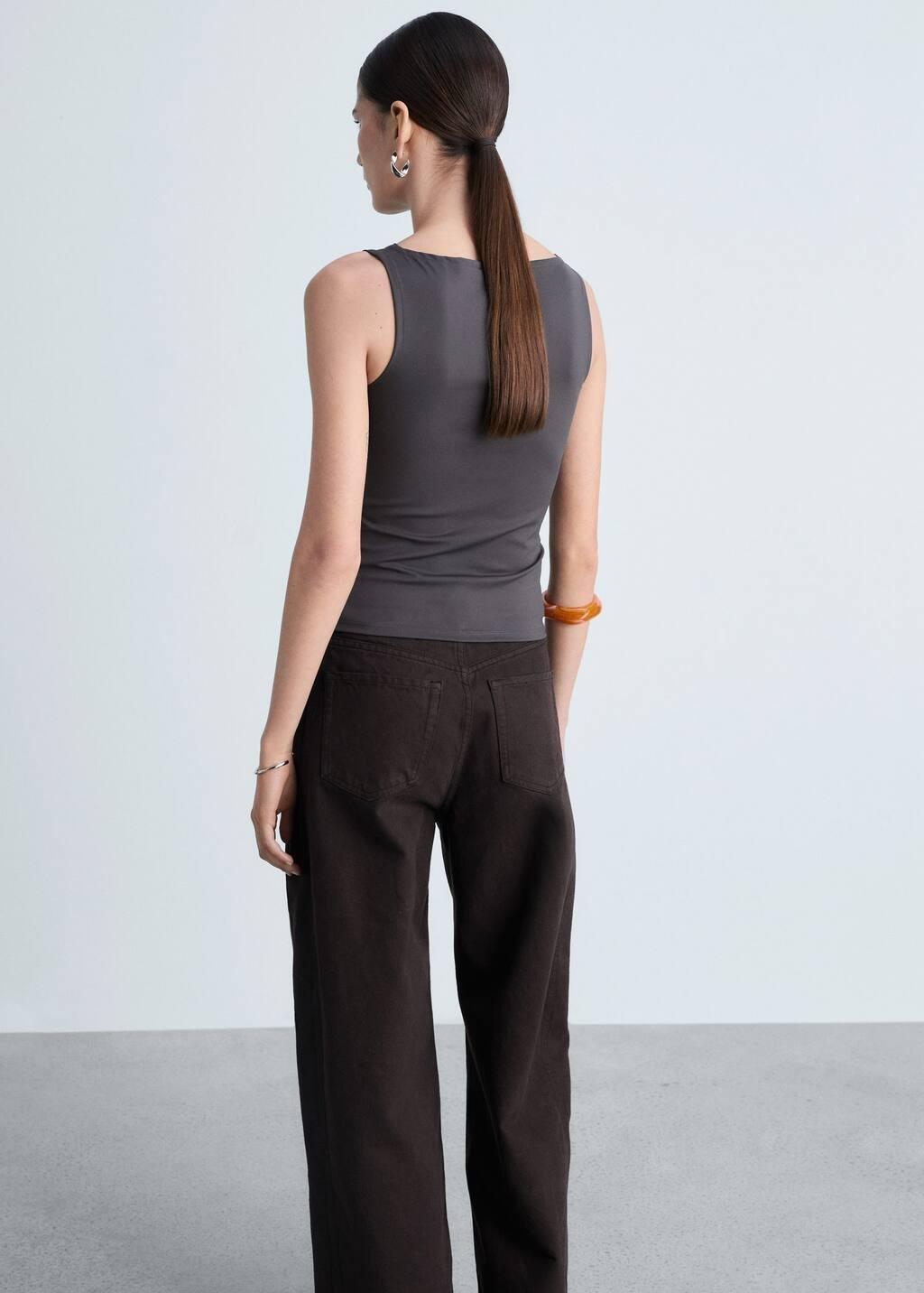 Snake-effect Casual Cropped Tank Top, , large image number 4