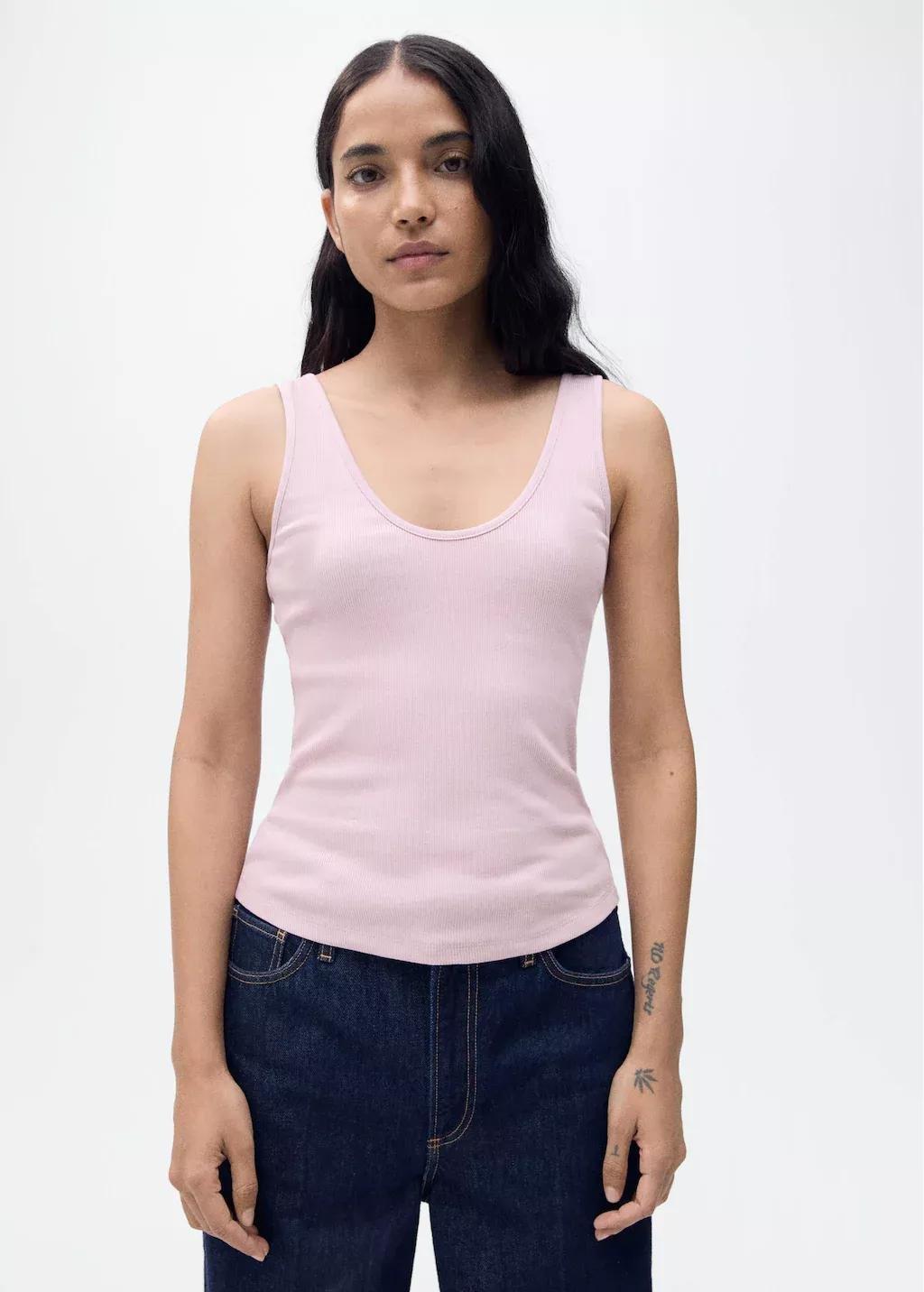 Pink Cotton Top With Wide Straps, , large image number 0
